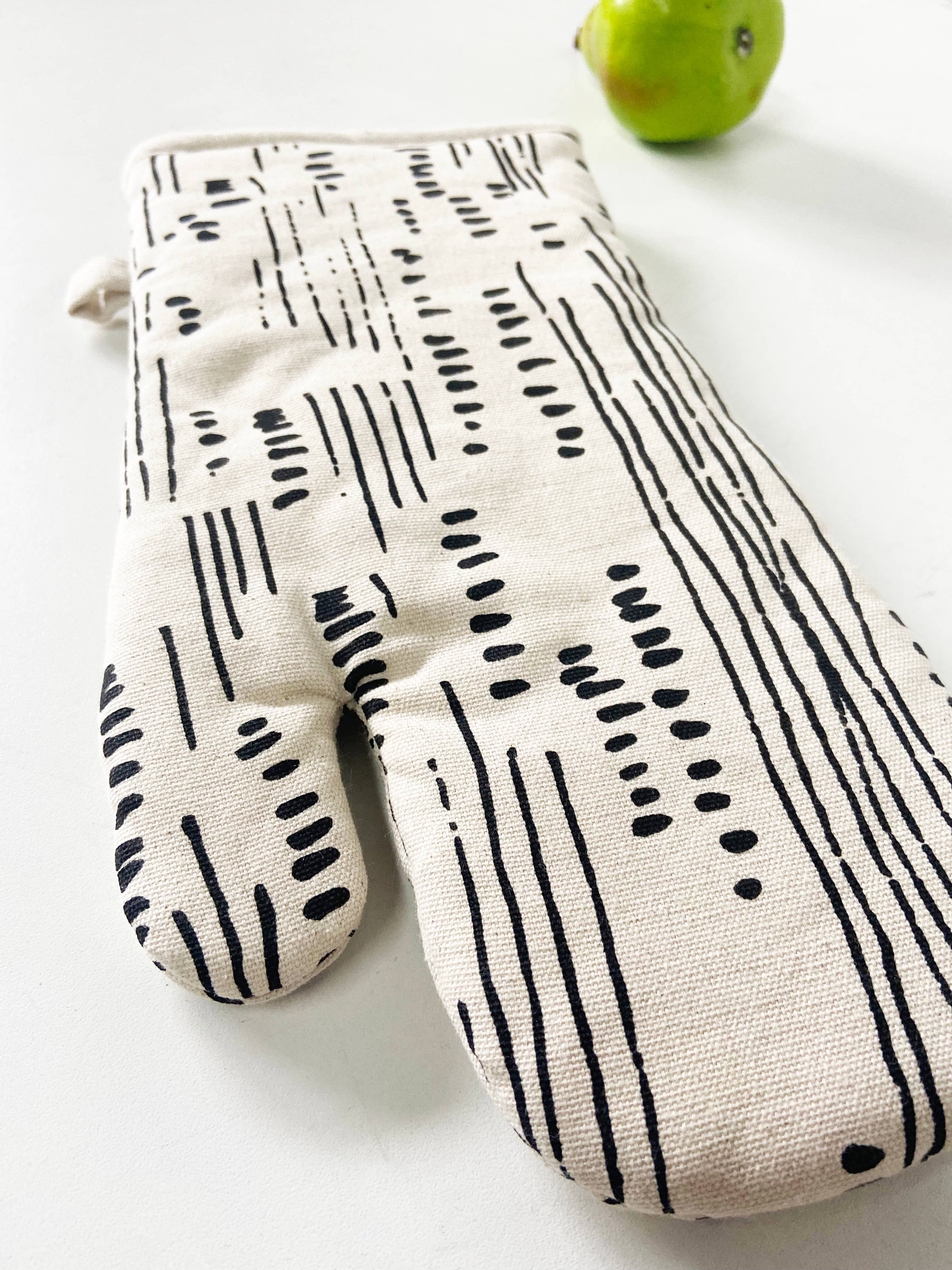 Cotton Oven Mitts Dots + Lines