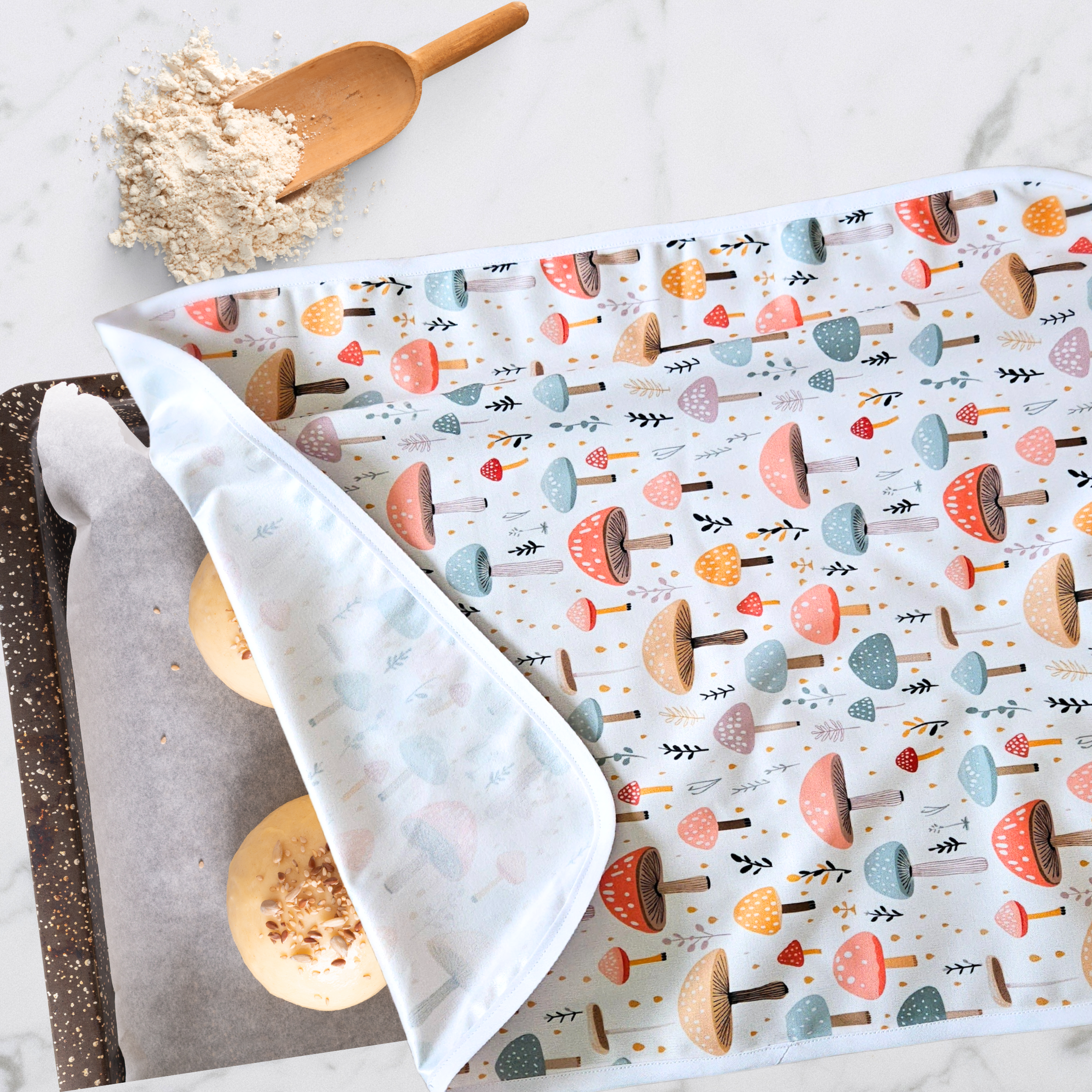 Reusable Proofing Pan Cover Woodland Mushroom