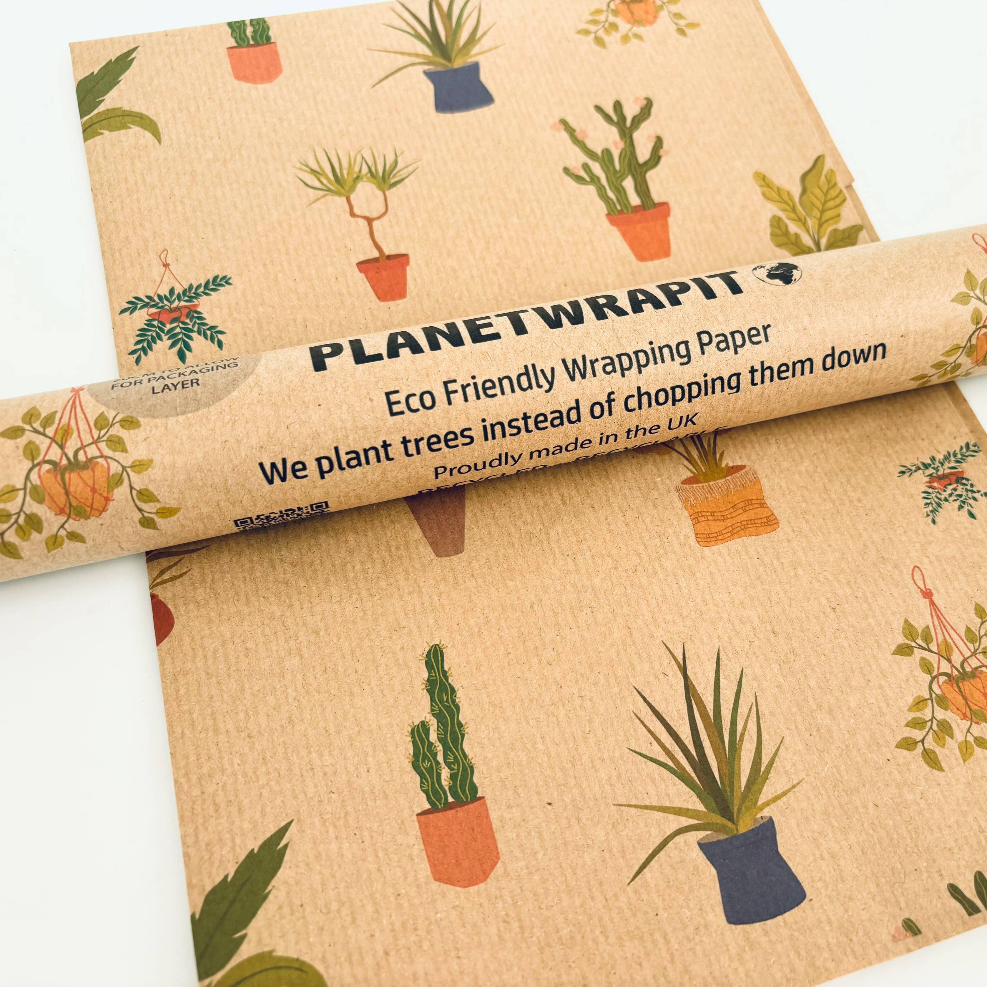 Houseplants Recycled Kraft Wrapping Paper