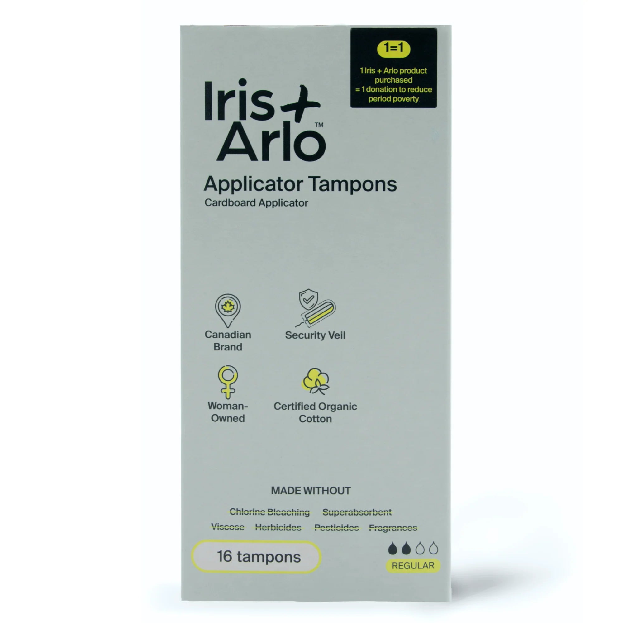 Iris + Arlo Organic Tampons Single with Applicator