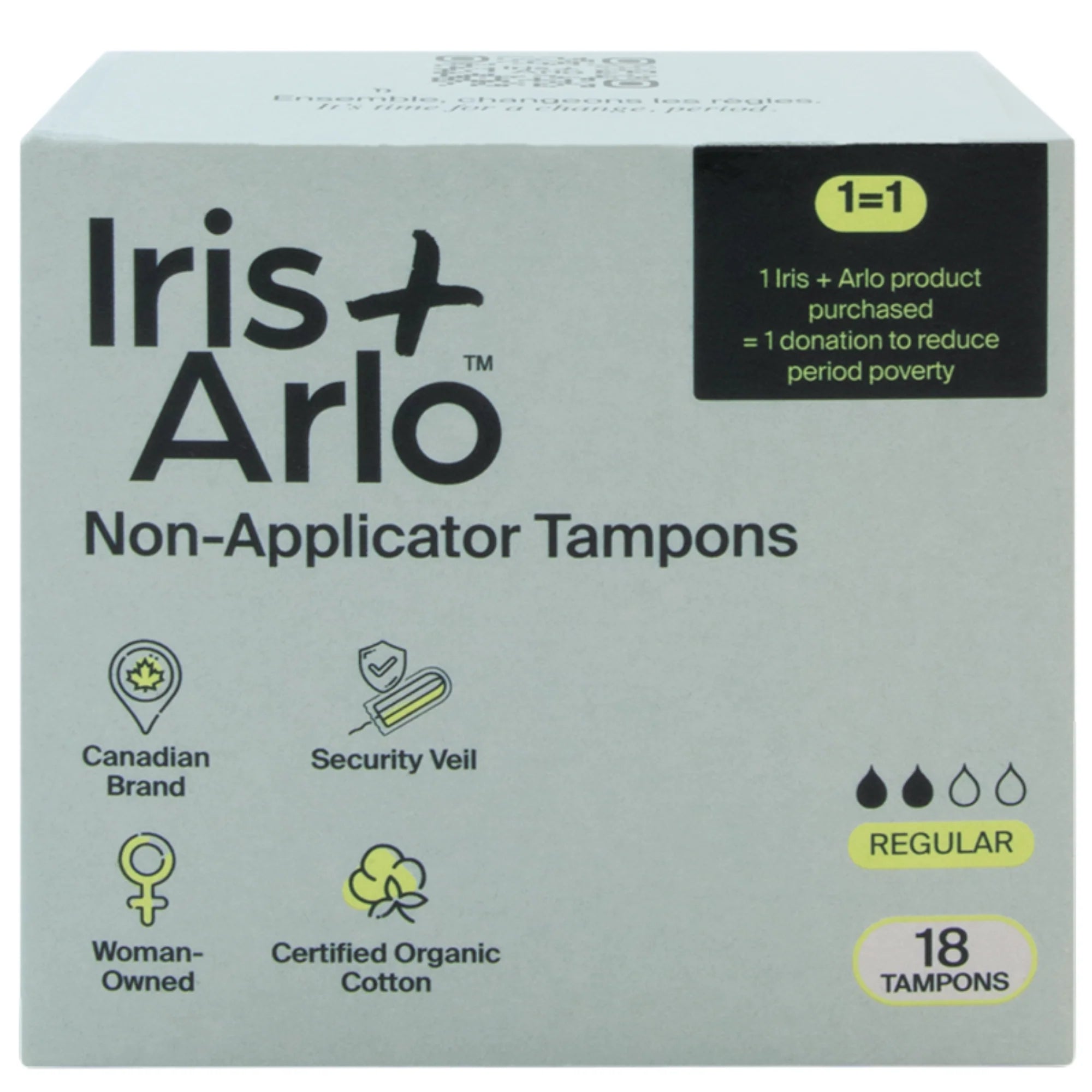 Iris + Arlo Organic Tampons Applicator Free