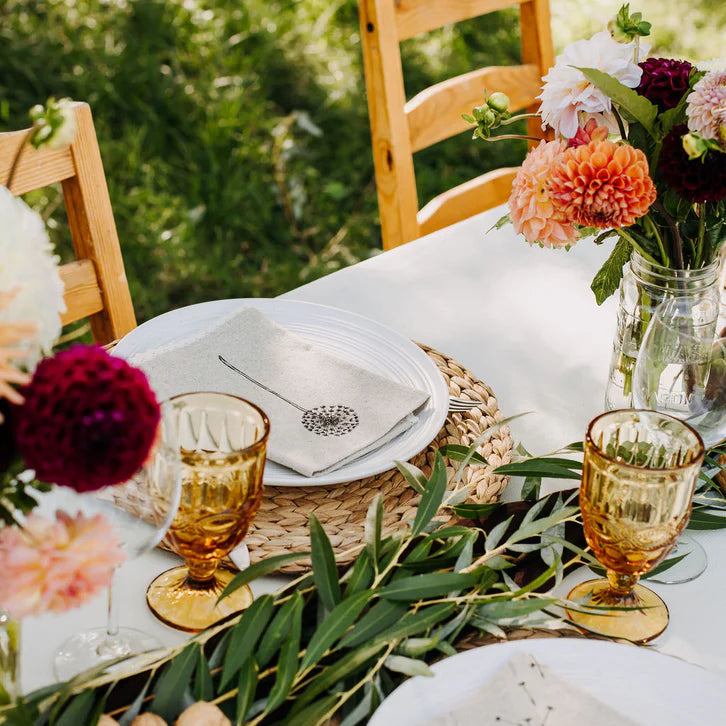 Napkin Set Linen - Dandelions