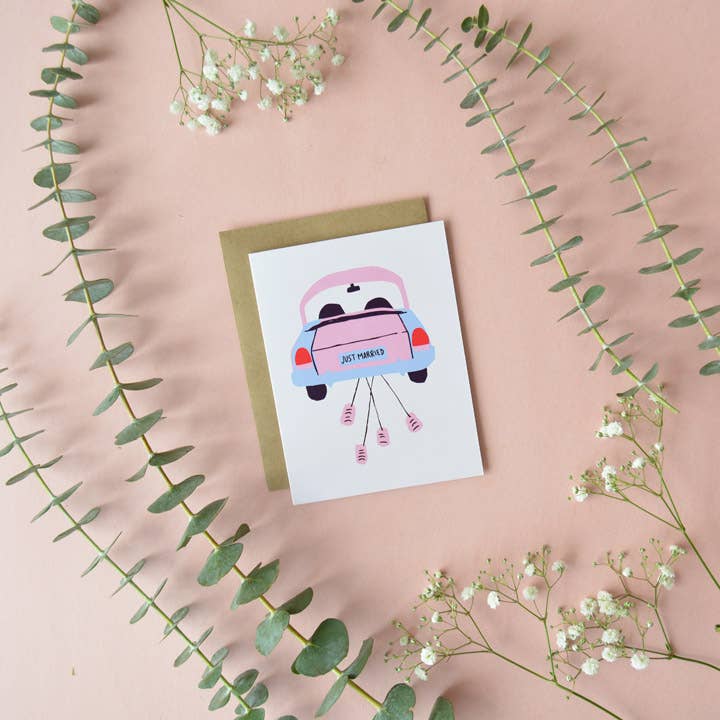 Just Married Greeting Card