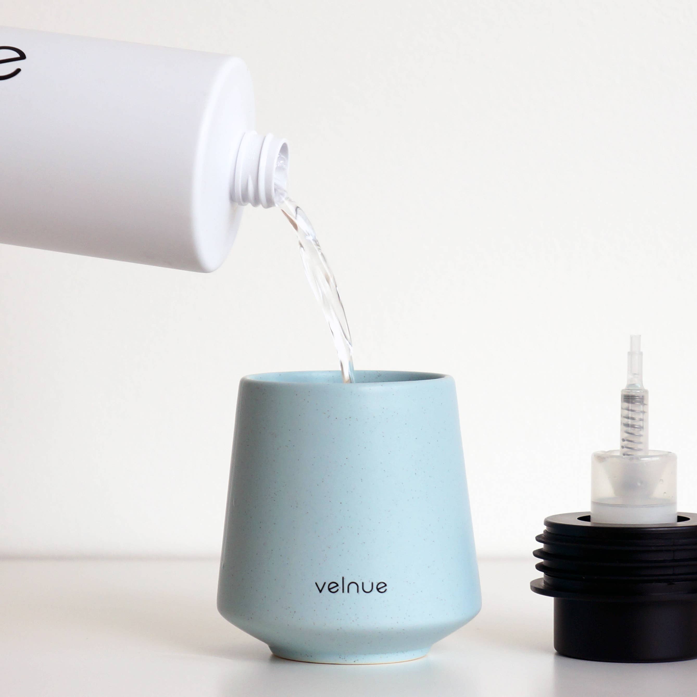VELNUE Foaming Ceramic Hand Soap + Sanitizer Dispenser Powder Blue