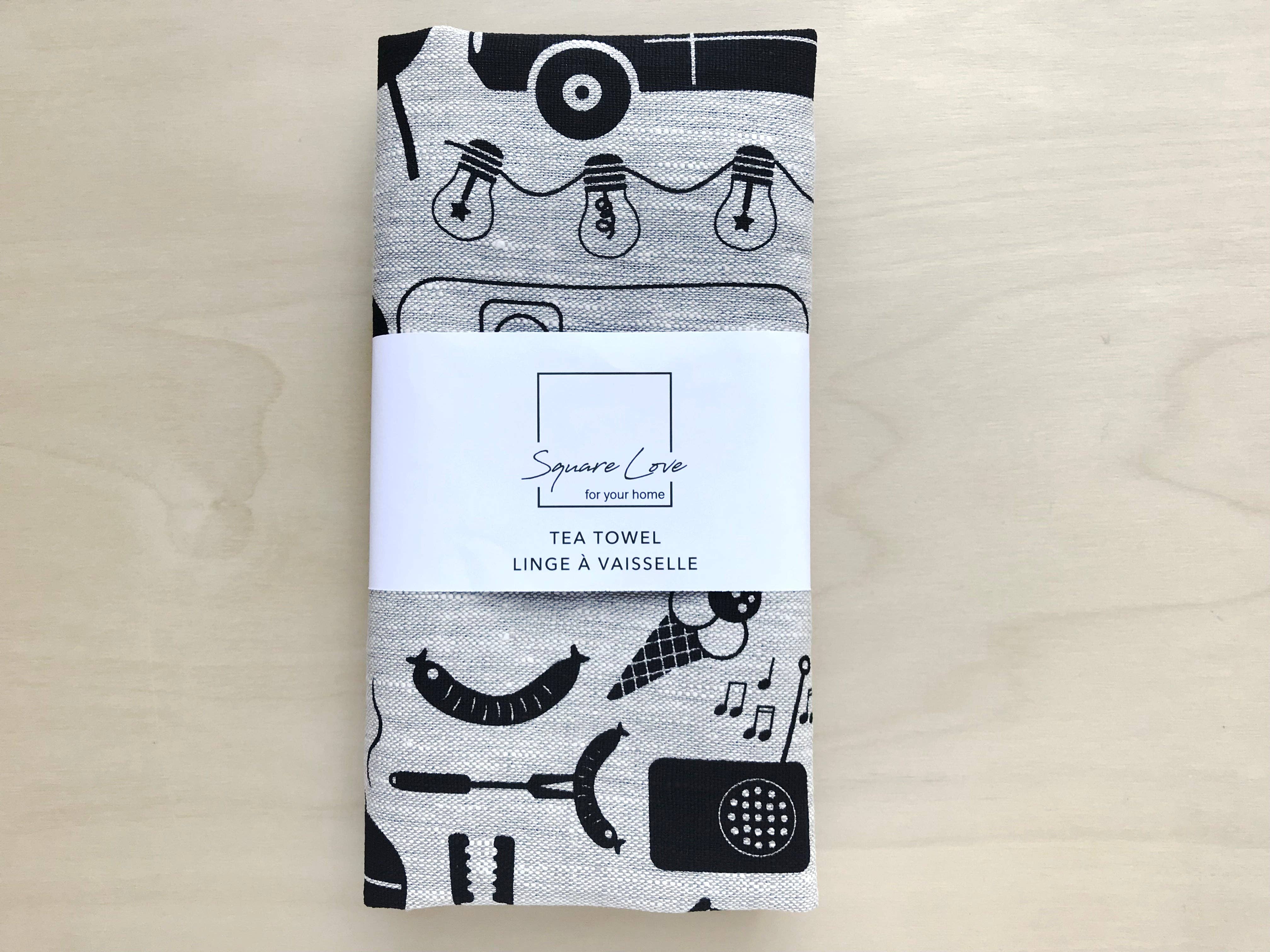 Linen Tea Towel Camping | 100% Linen