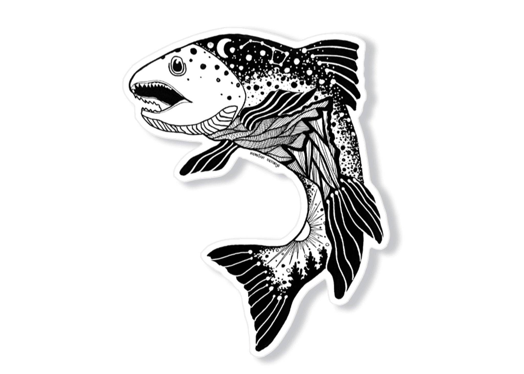 Salmon Art Sticker