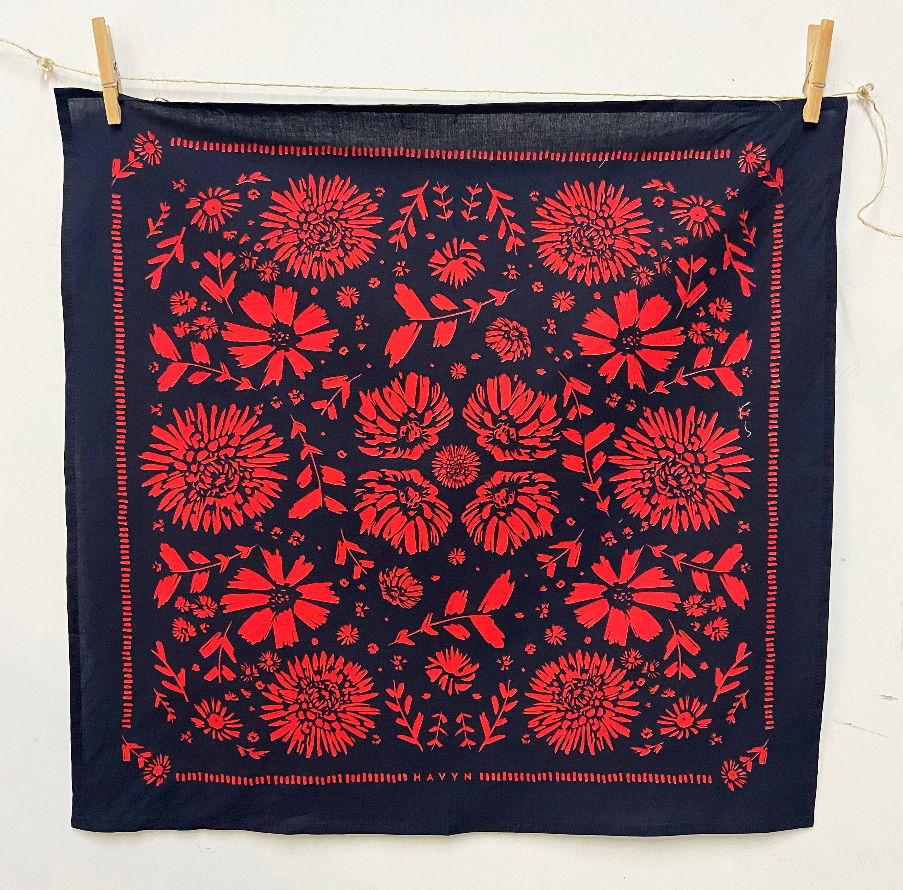 HAVYN Bandana Flower Red + Navy