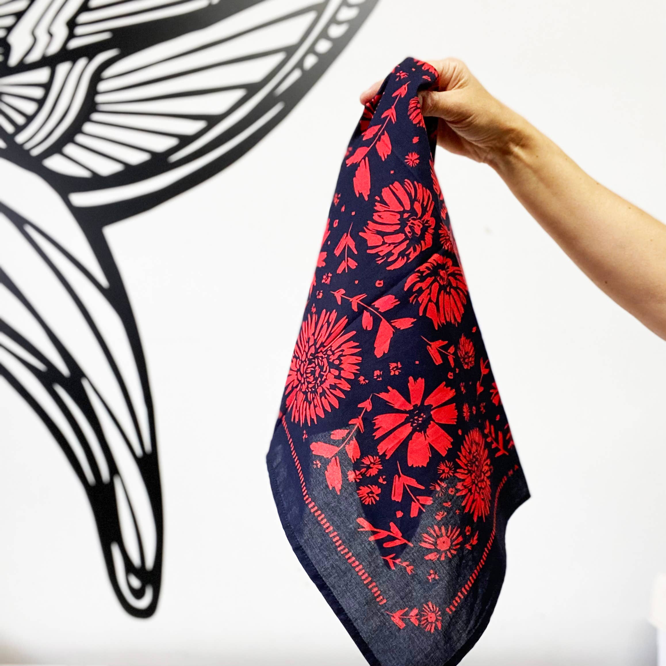 HAVYN Bandana Flower Red + Navy