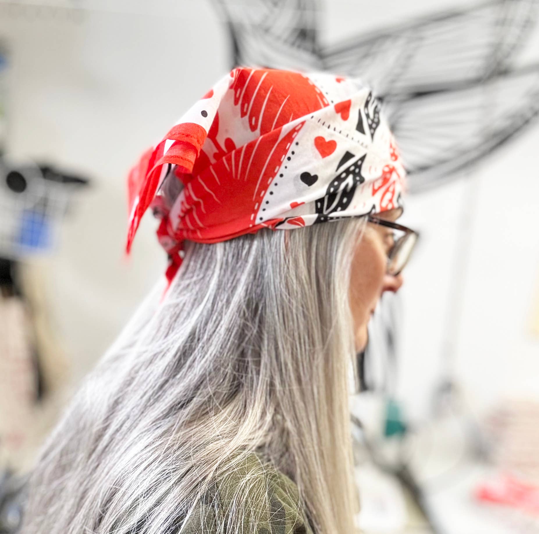 Cardinals and Tulips Bandana
