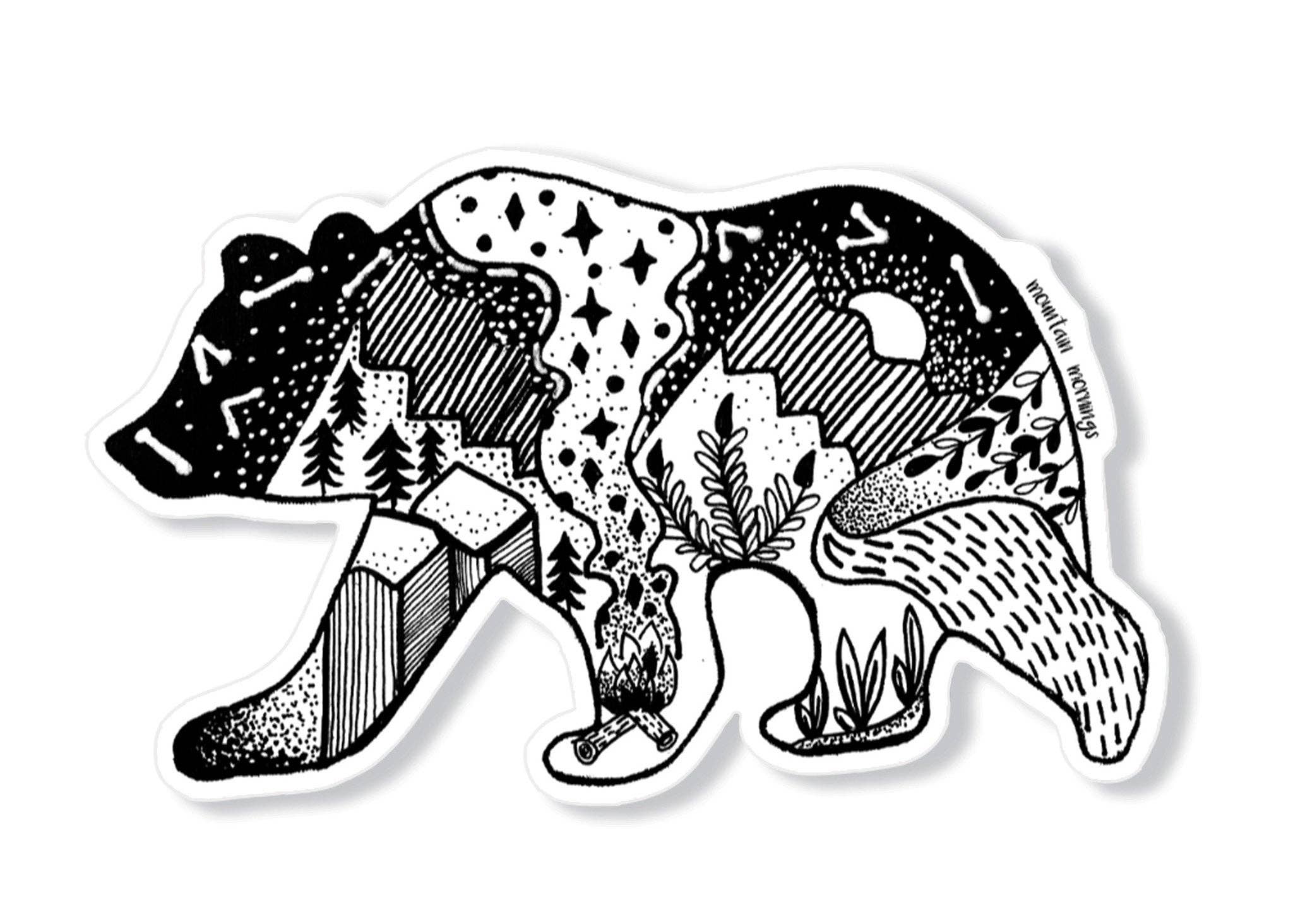 Roaming Bear Art Sticker