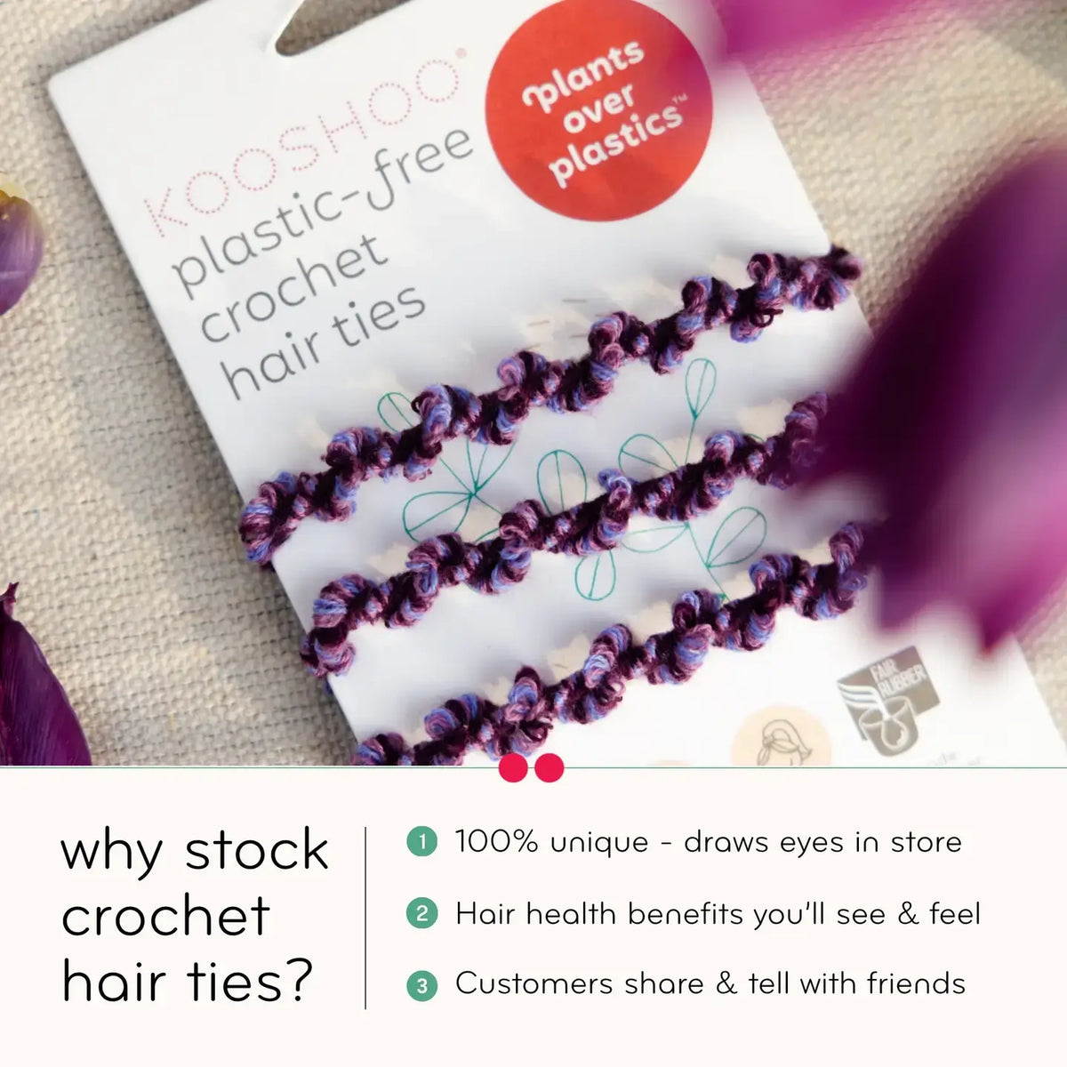 Crochet Hair Ties | Purple Frost