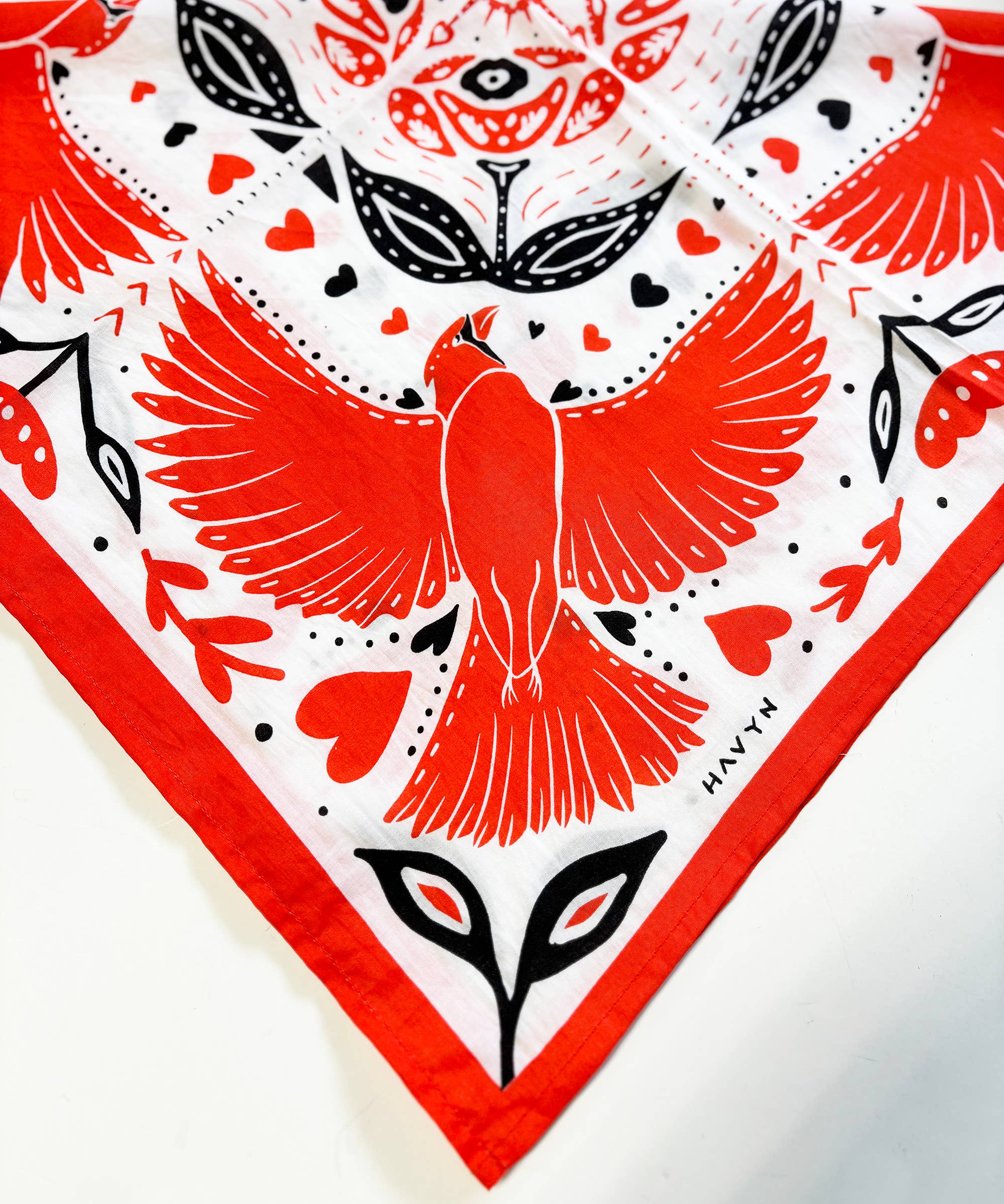 Cardinals and Tulips Bandana