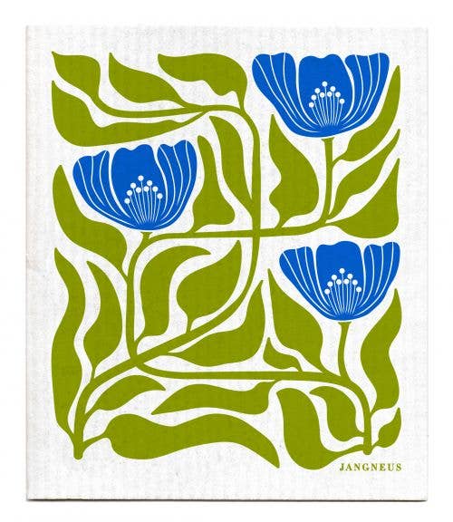 Swedish Cloth - Flower Blue & Green