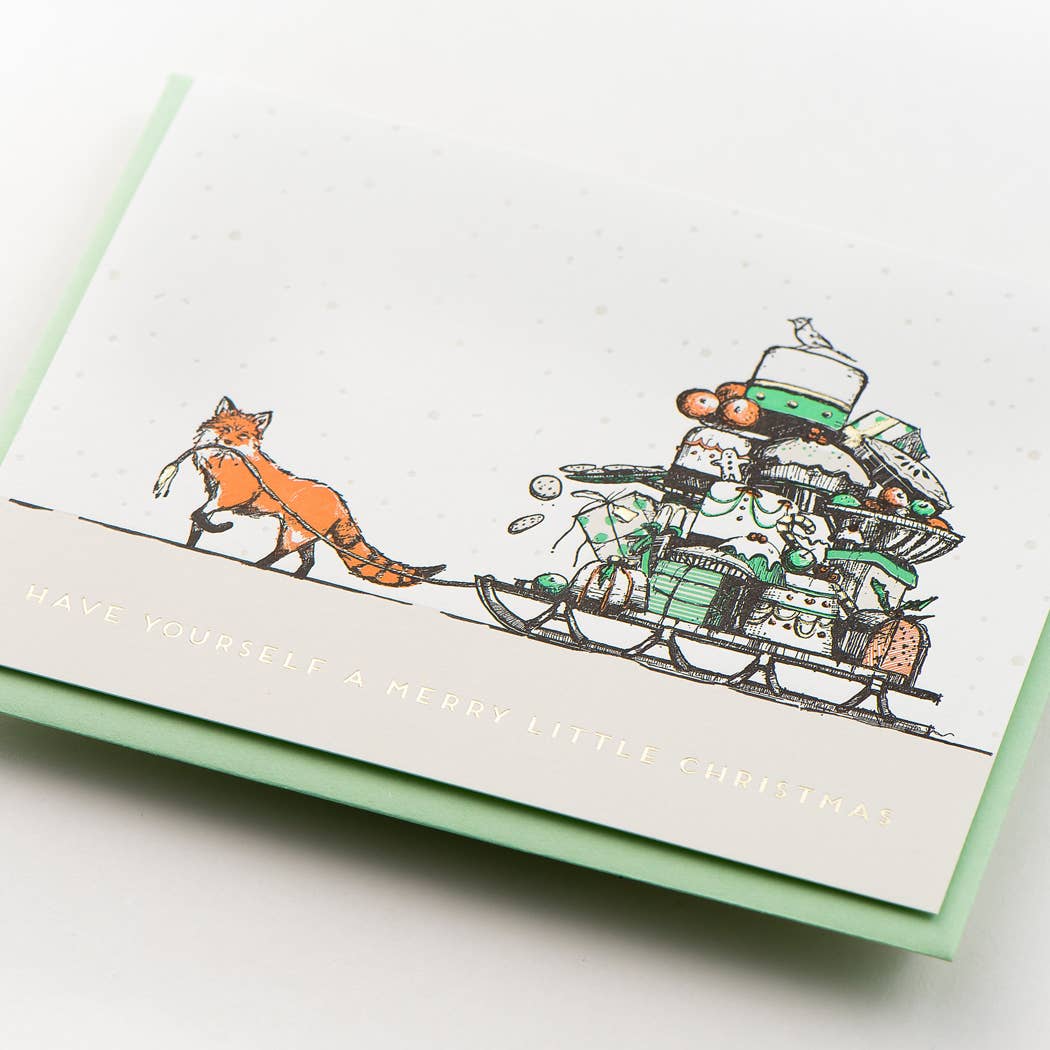 Merry Little Christmas Fox Card