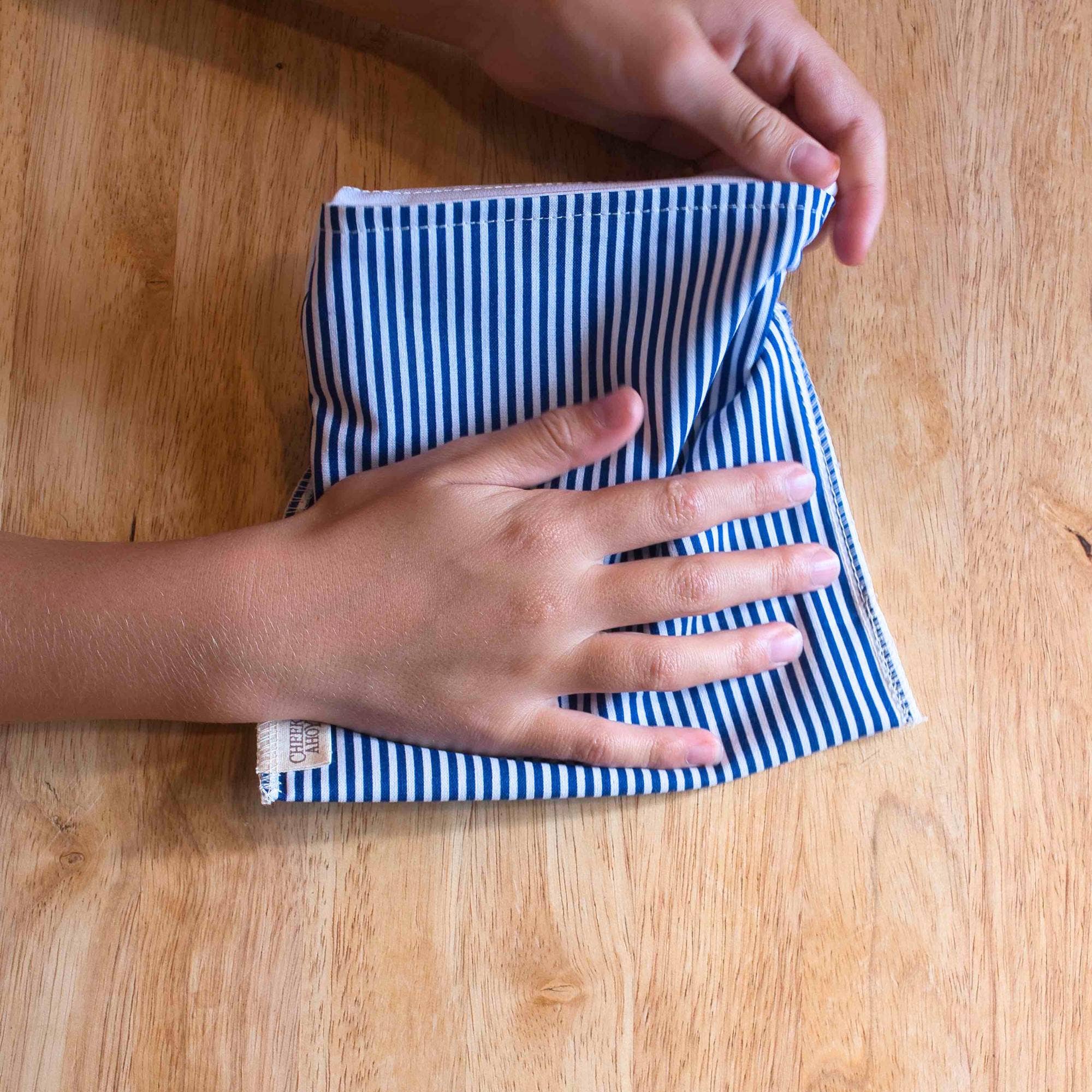 Snack/Sandwich Bag - Fold Over Navy Stripe