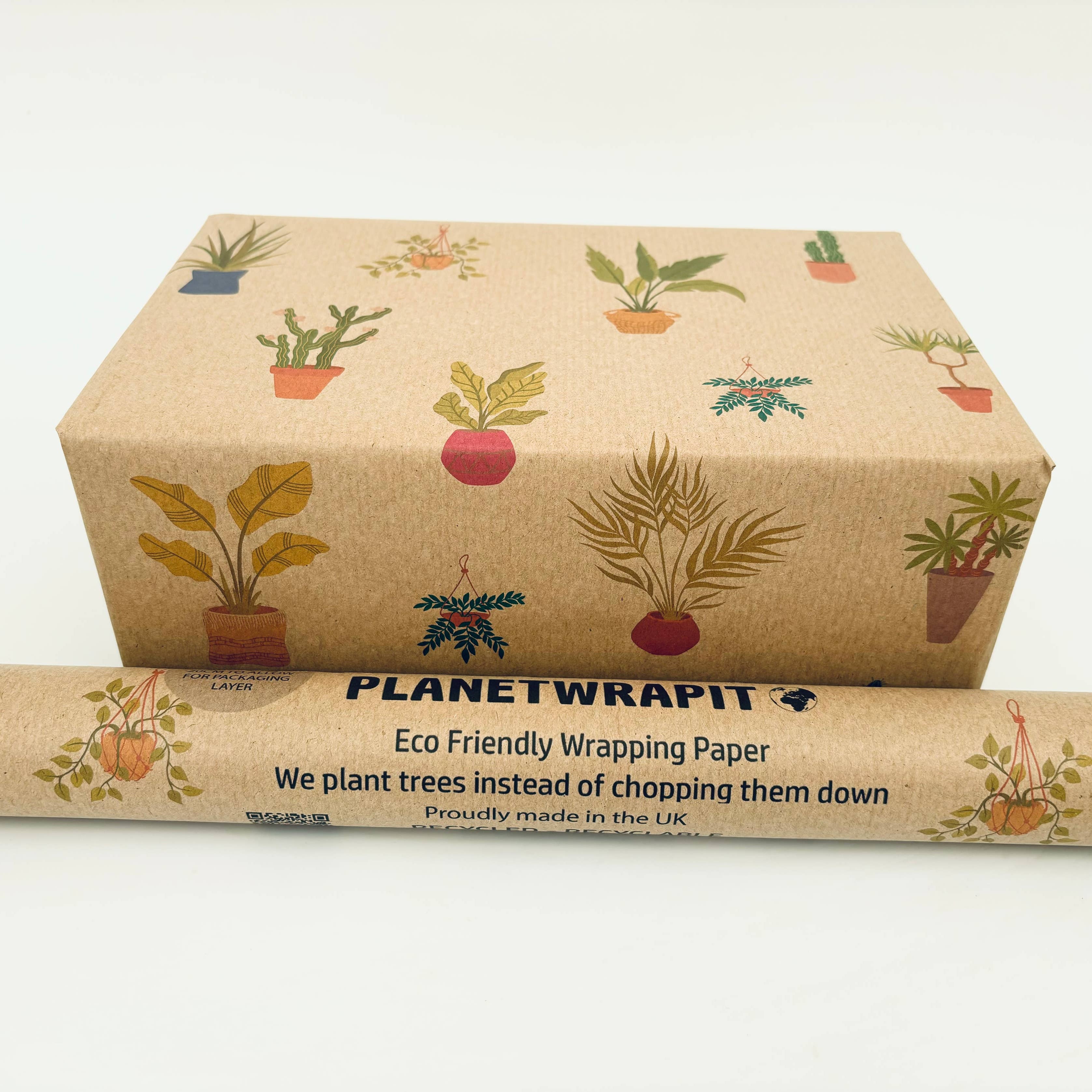 Houseplants Recycled Kraft Wrapping Paper