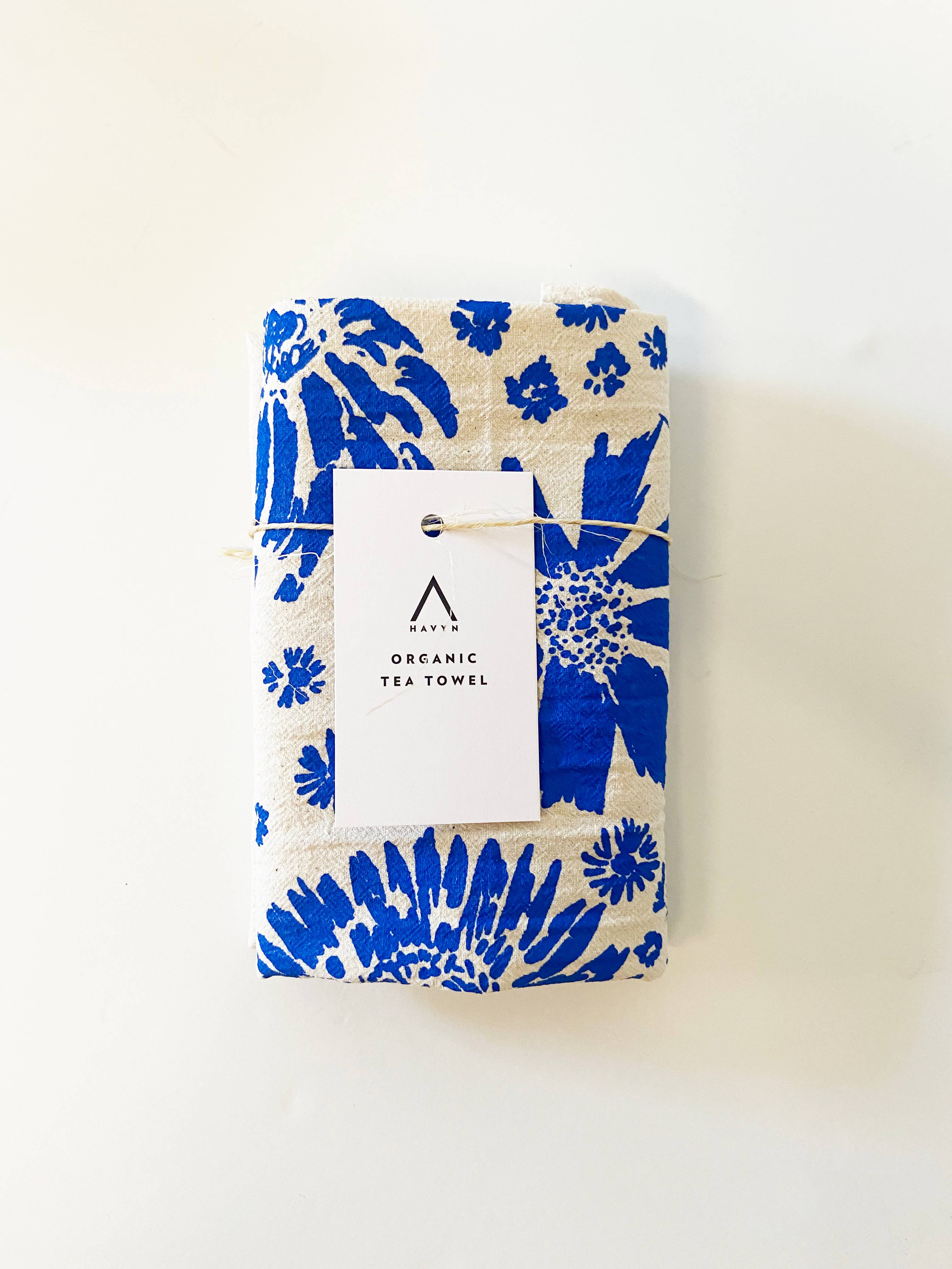 HAVYN Organic Tea Towel Flower Blue