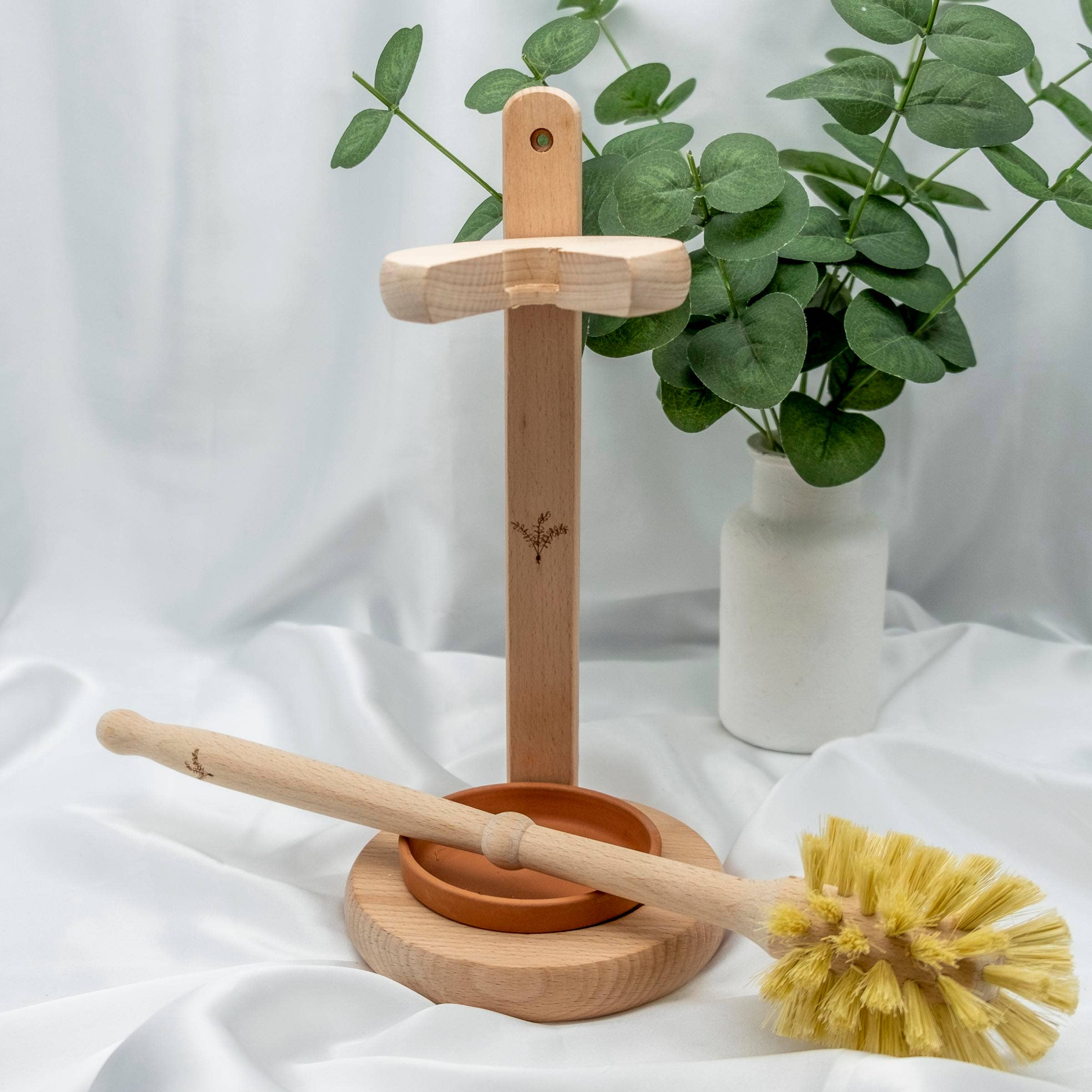 Wooden Toilet Brush & Stand