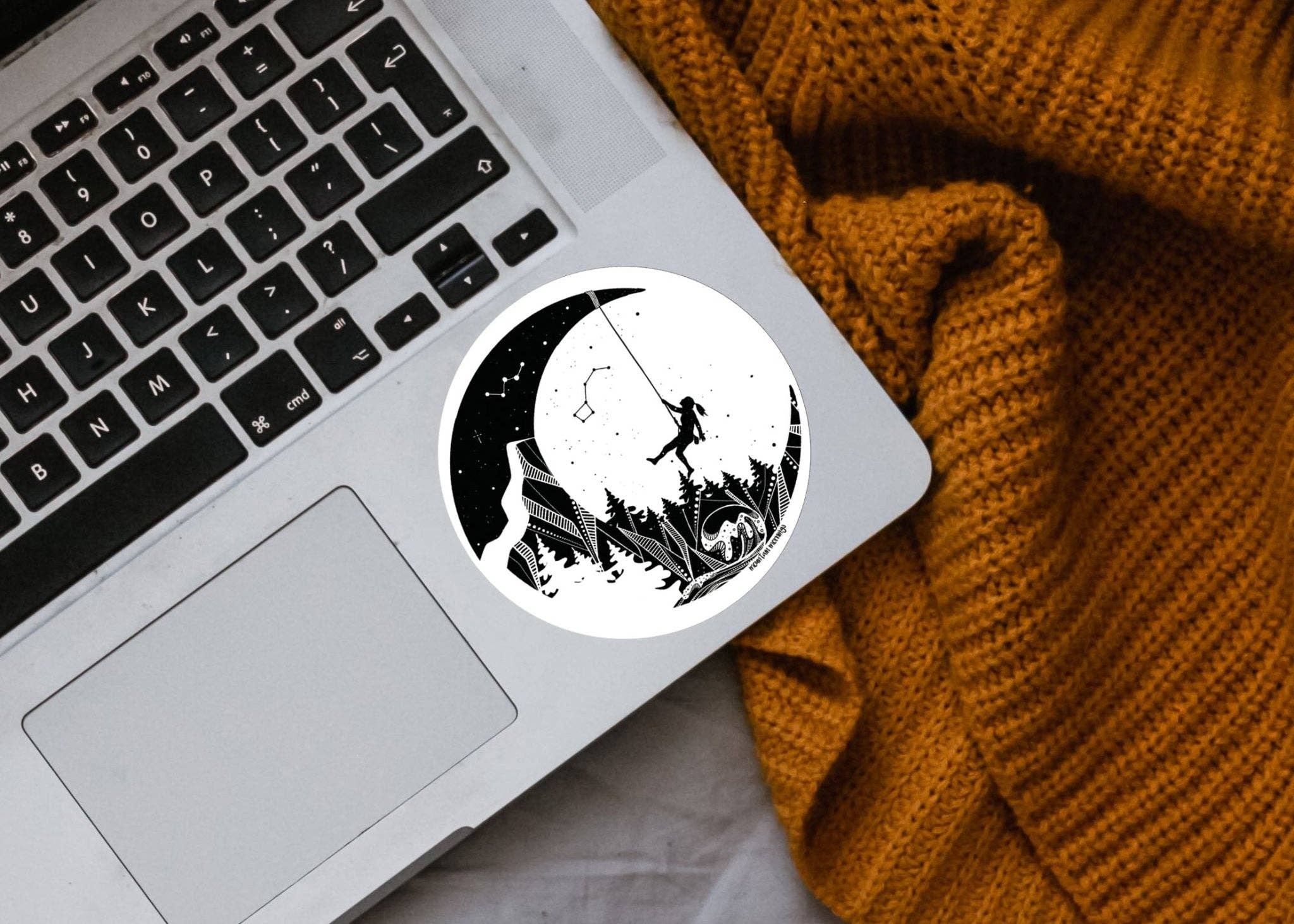 Moon and Climber Sticker