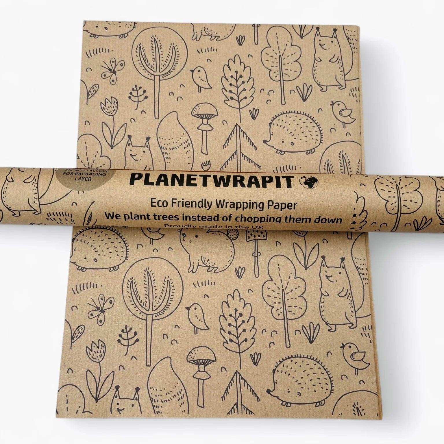 Forest Animals Recycled Kraft Wrapping Paper