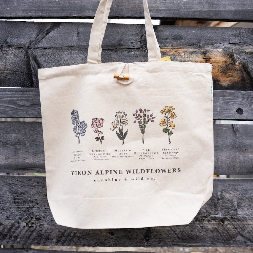 Yukon Apline Wildflowers Tote Bag