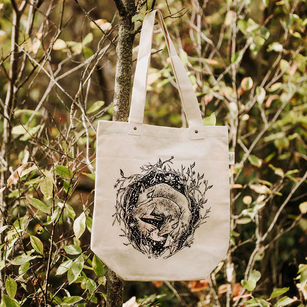 Tote Bag Organic Sleeping Fox