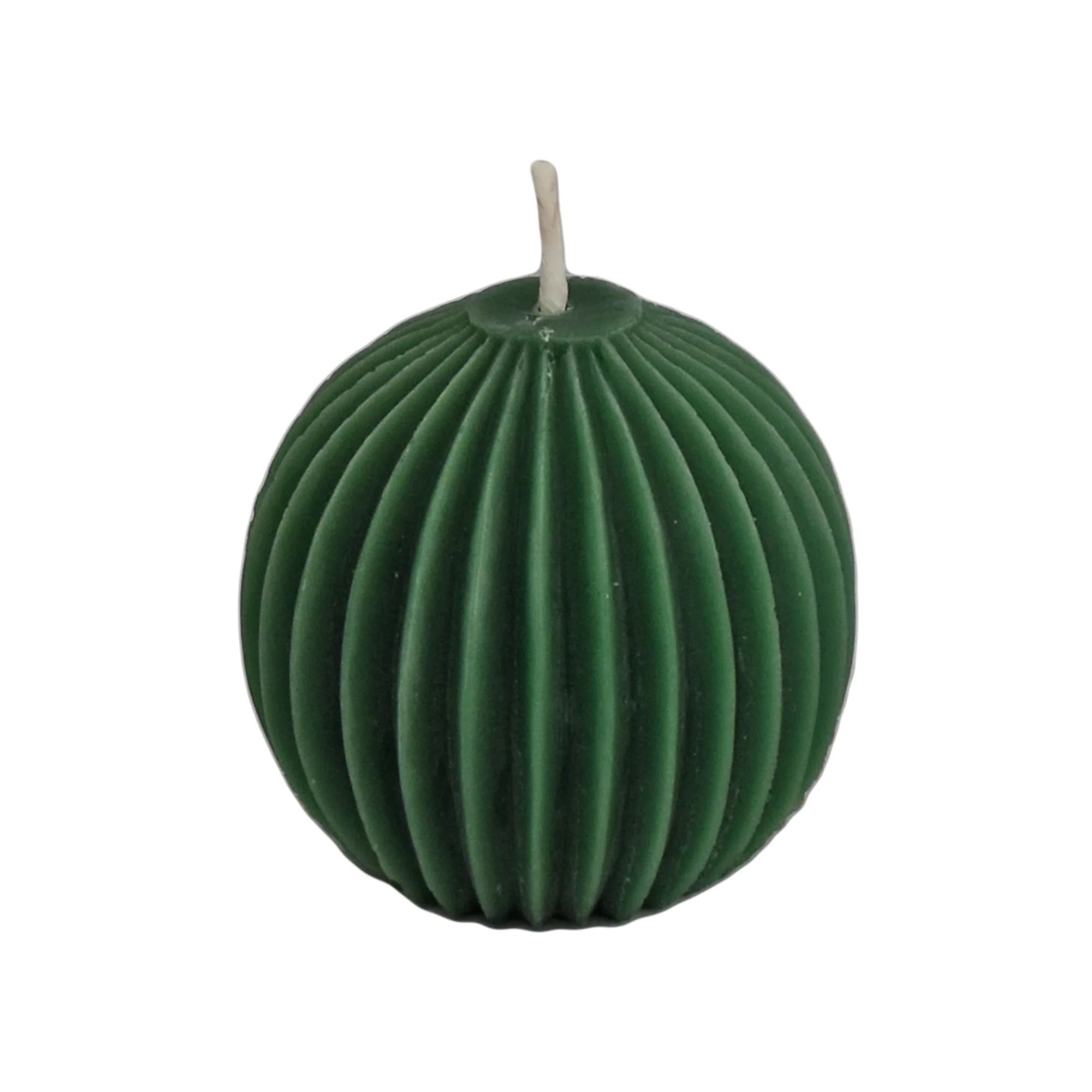 Honey Candles - Fluted Sphere Green