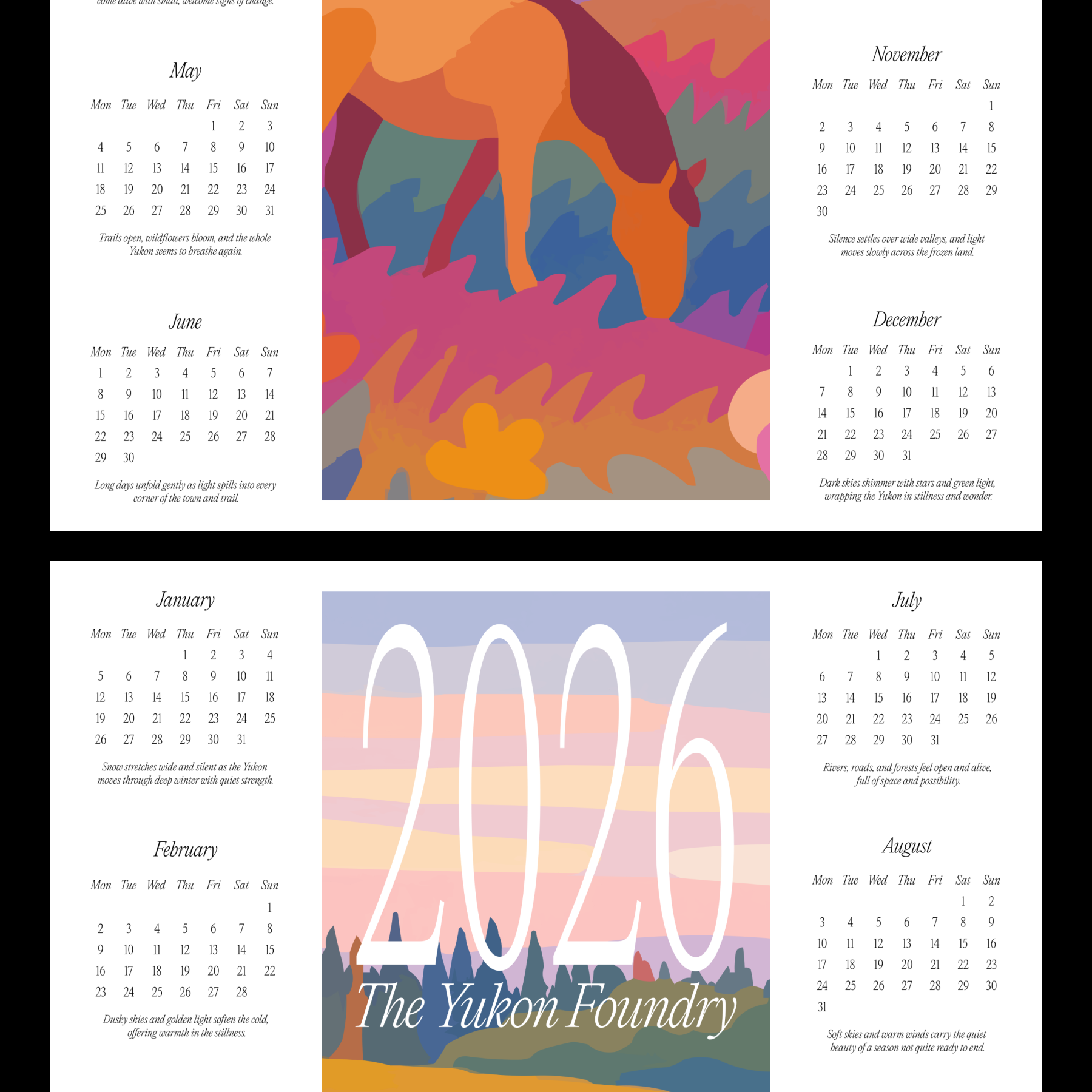 2026 Poster Calendars by The Yukon Foundry