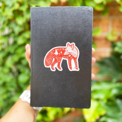 Orange Fox Vinyl Sticker