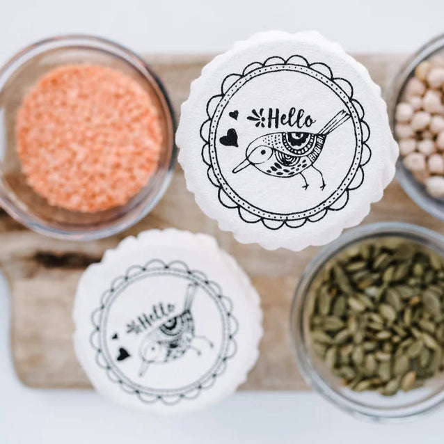 Cloth Mason Jar Cover Set - Birds