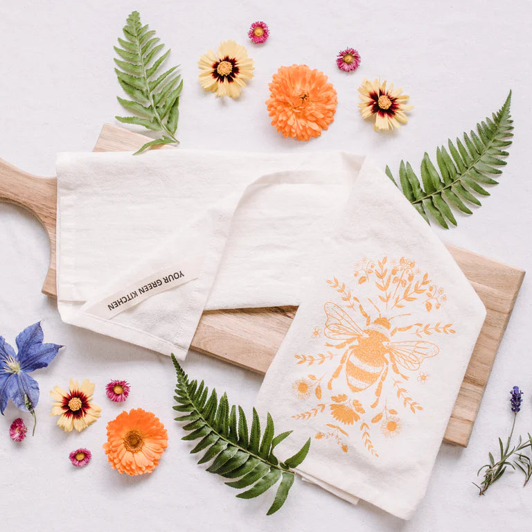 Organic Tea Towel Bee
