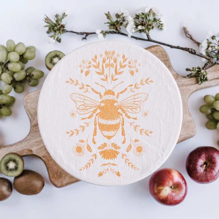 Cloth Bowl Cover Medium - Yellow Bee