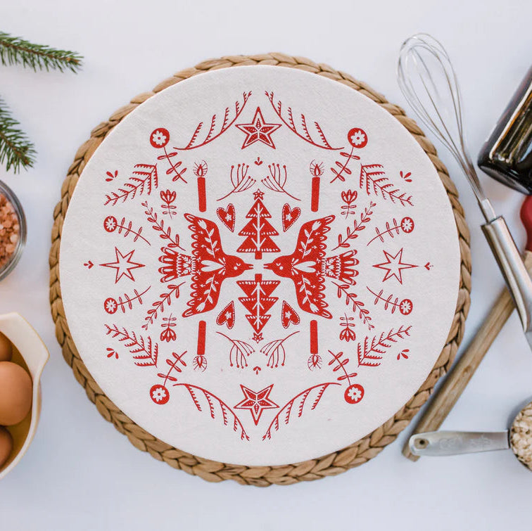 Cloth Bowl Cover XL Winter Birds