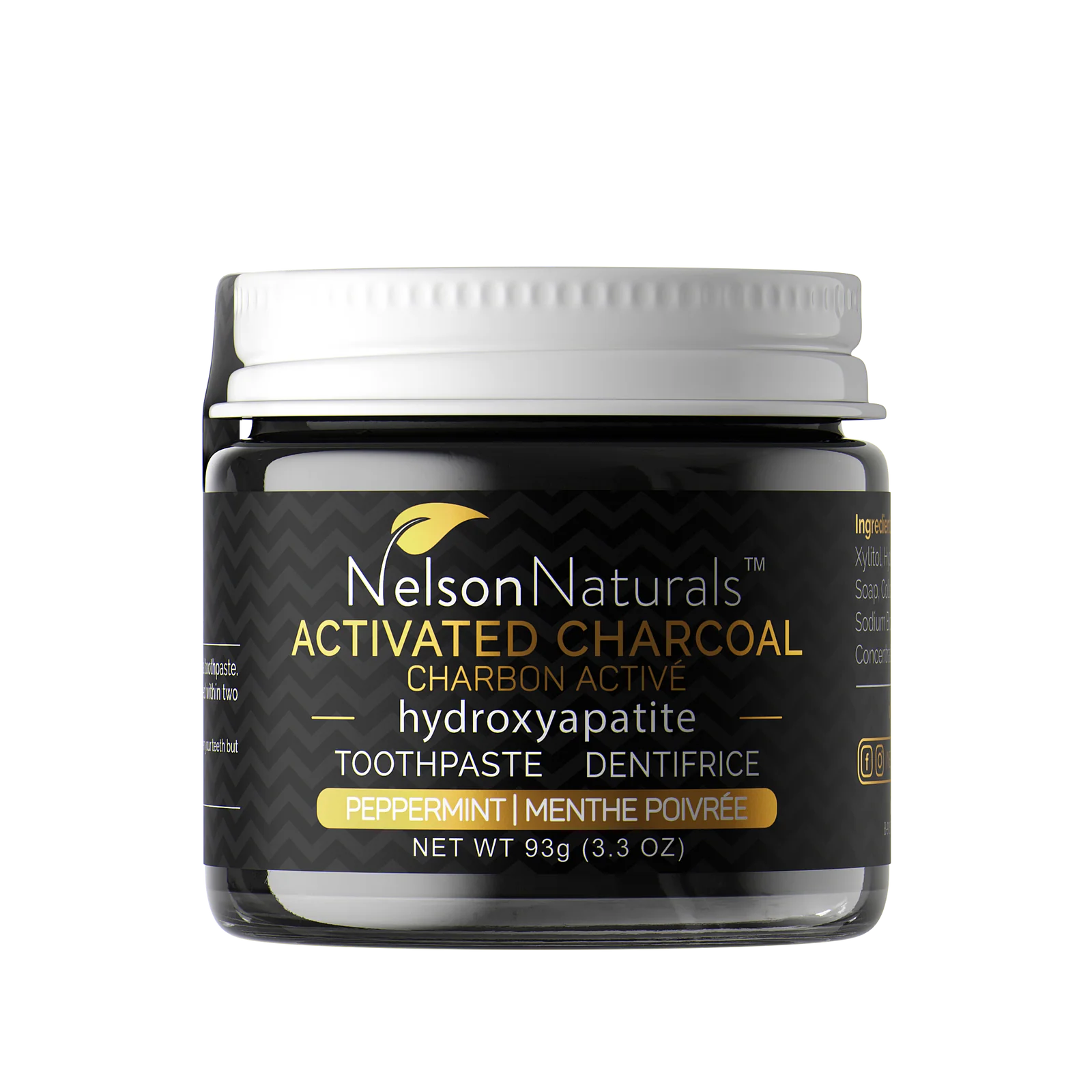 Nelson Naturals Toothpaste Charcoal with Hydroxyapatite