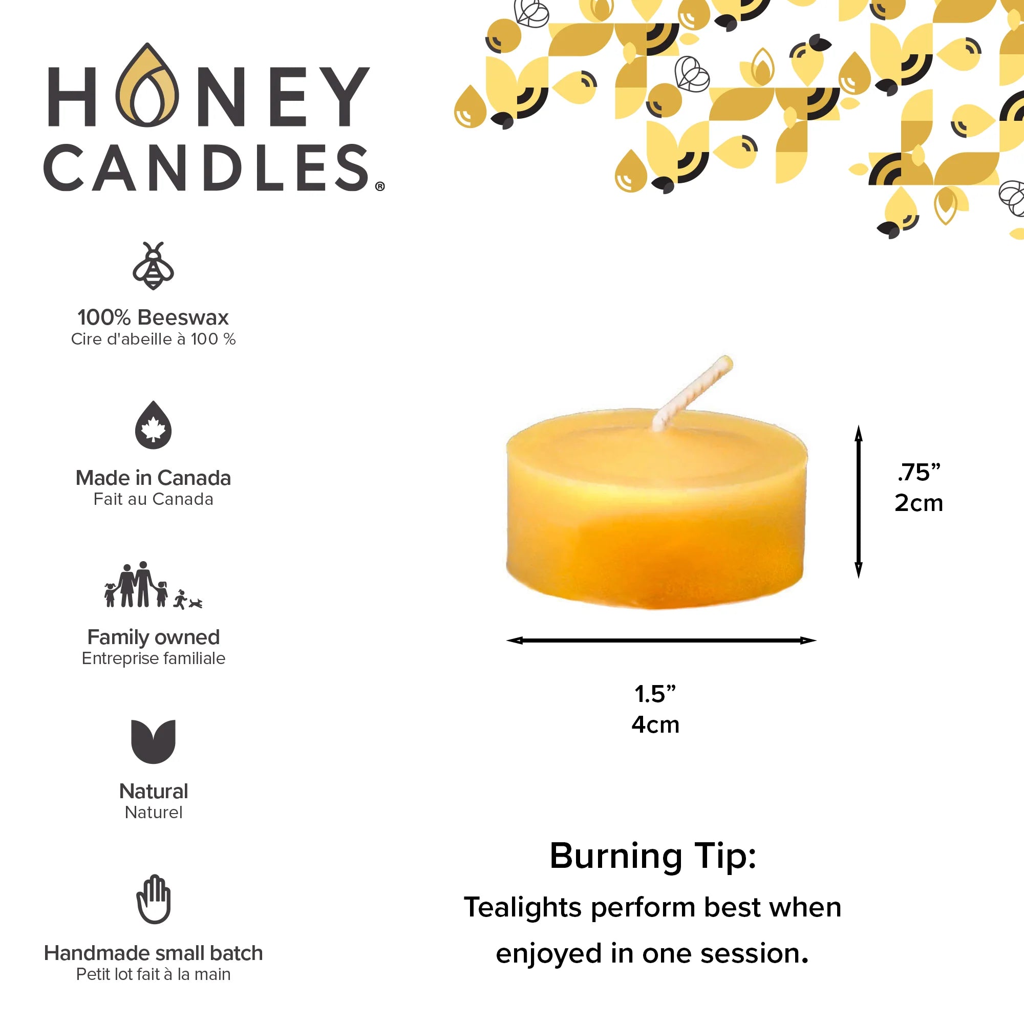 Honey Candles - Triangle 6-Pack