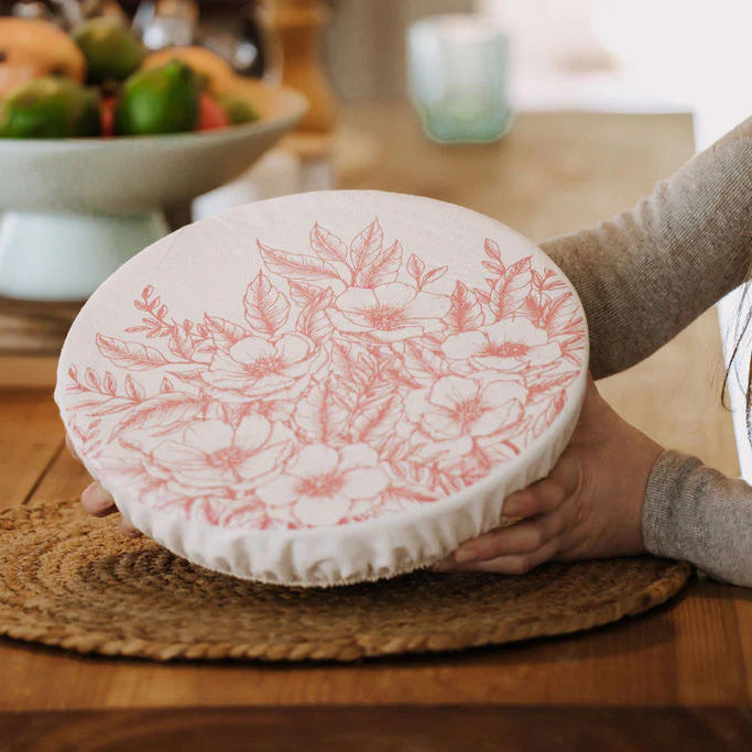 Cloth Bowl Cover XL Crimson Floral