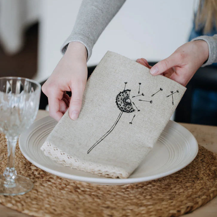 Napkin Set Linen - Dandelions