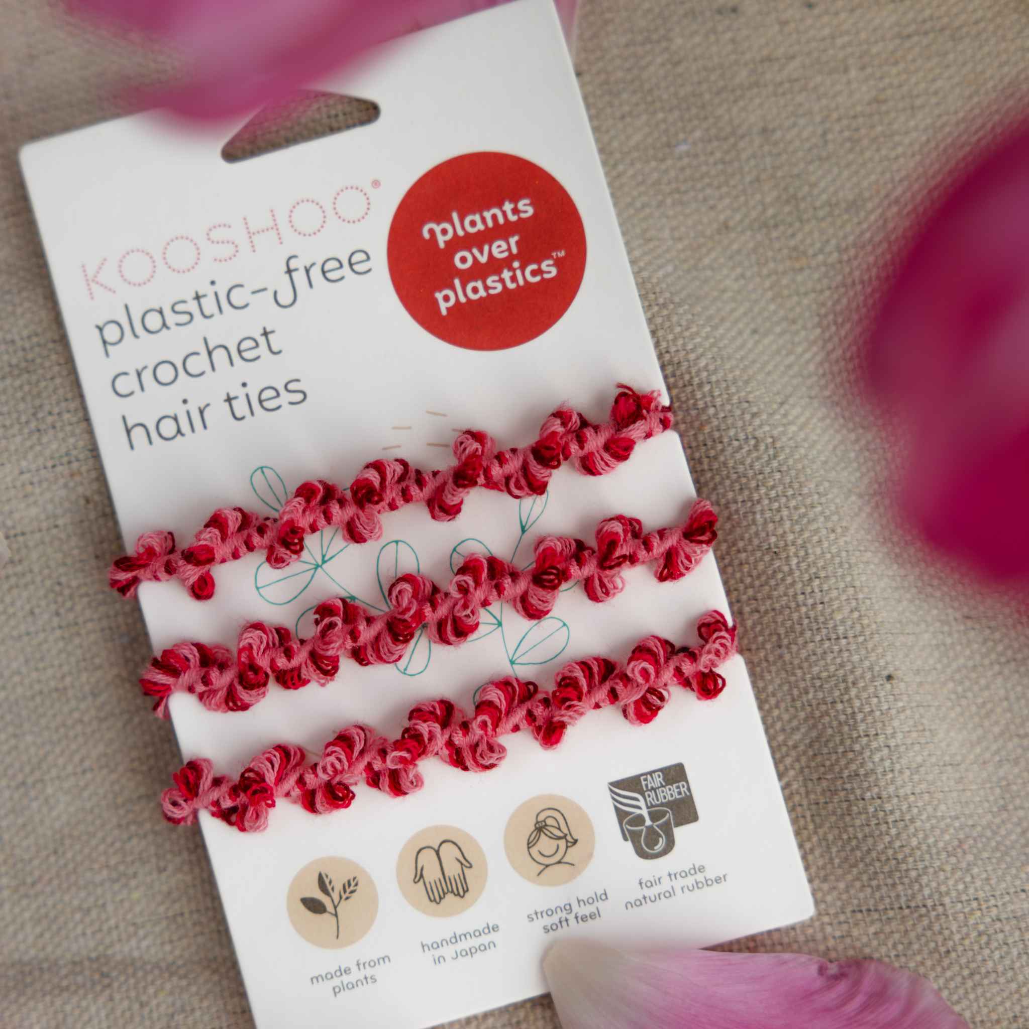 Crochet Hair Ties Hot Jam Pink
