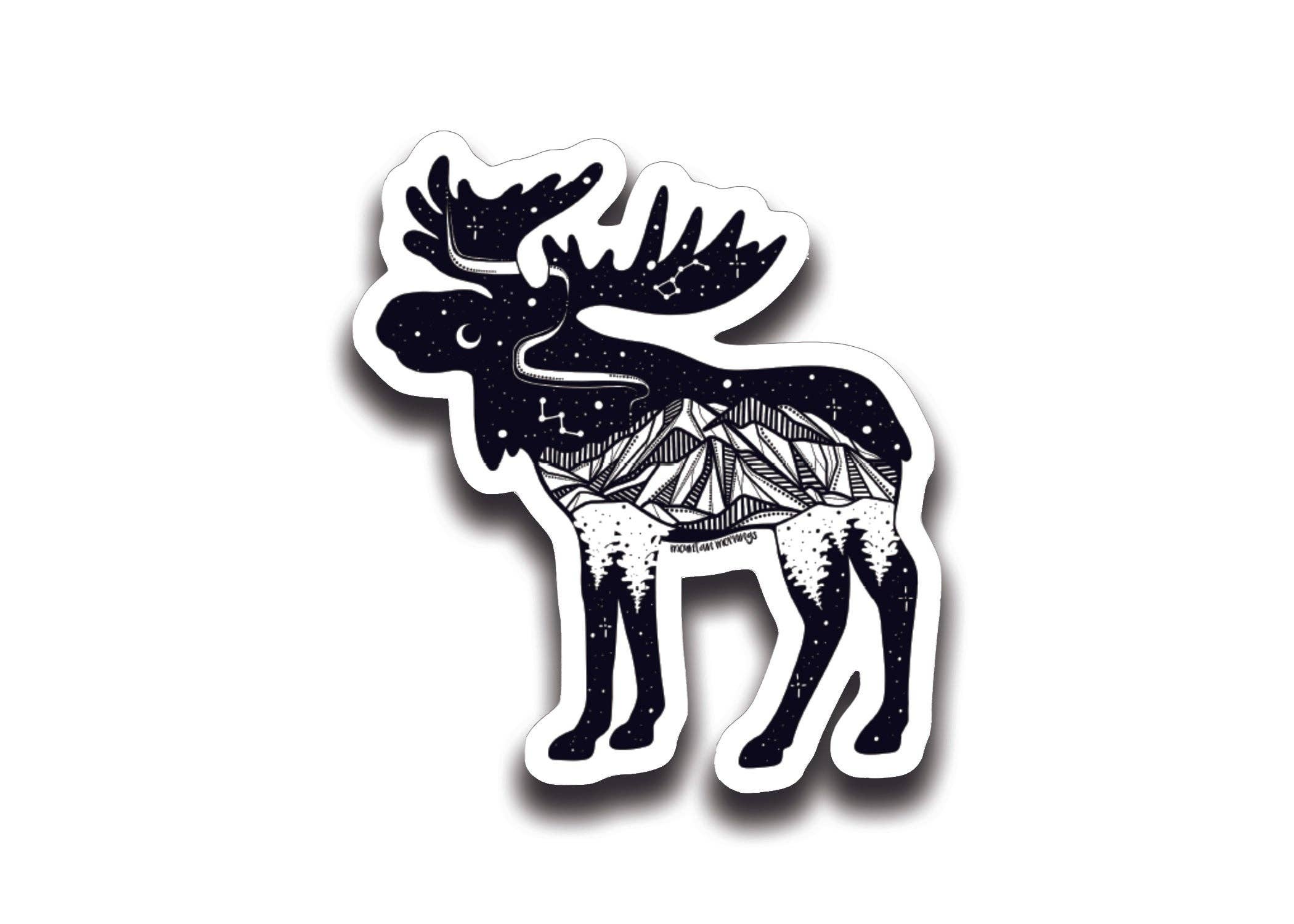 Moose Art Sticker