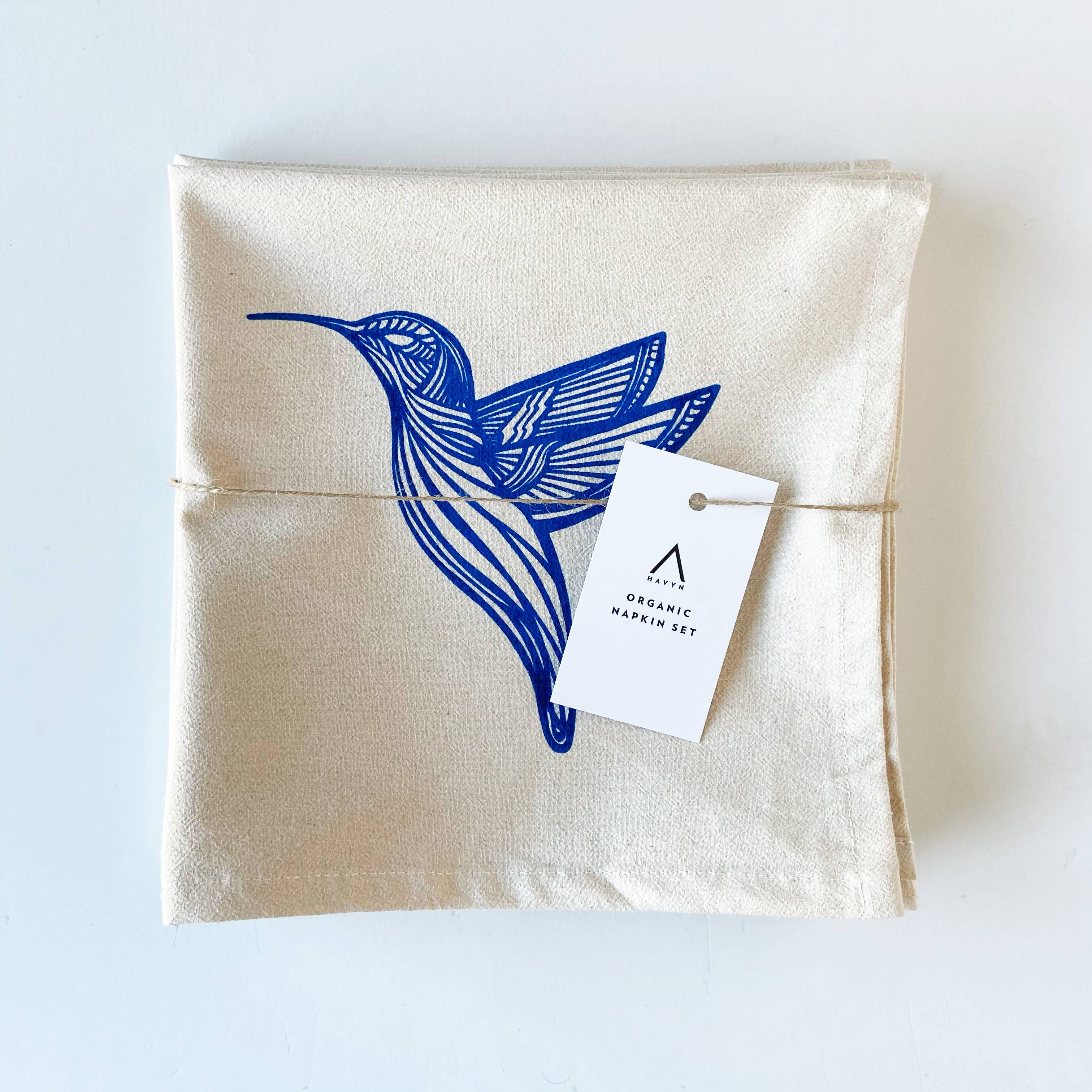 HAVYN Napkin Set Blue Hummingbird