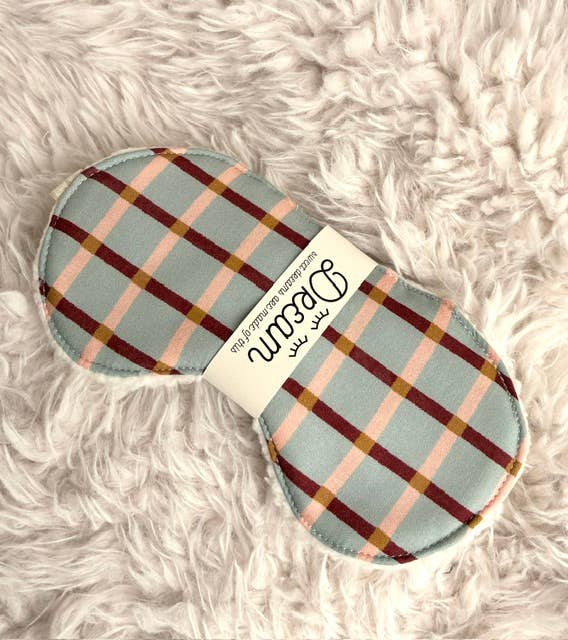 Sleep Mask | Cornflower Plaid