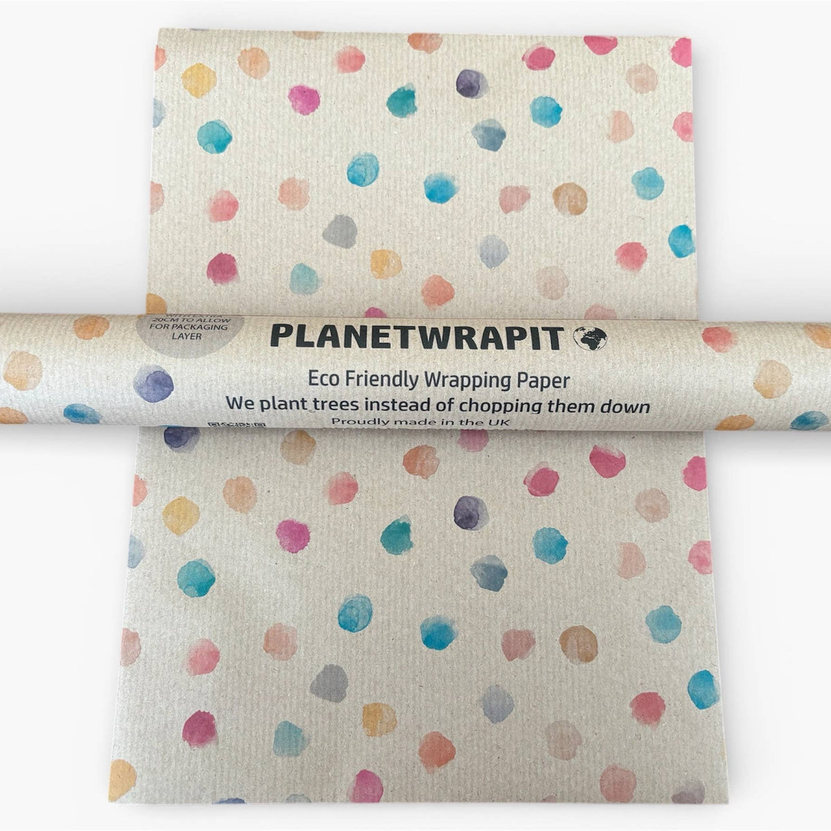 Colour Spots Recycled Kraft Wrapping Paper