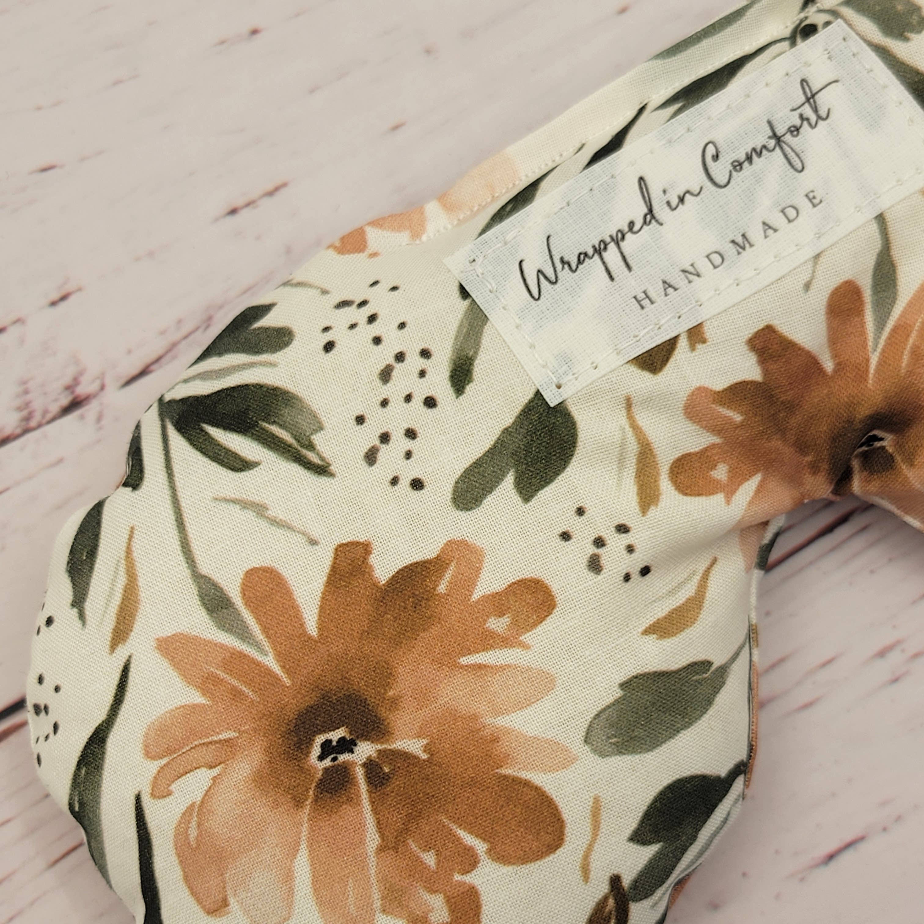 Organic Cotton Eye Pillow Floral Cream