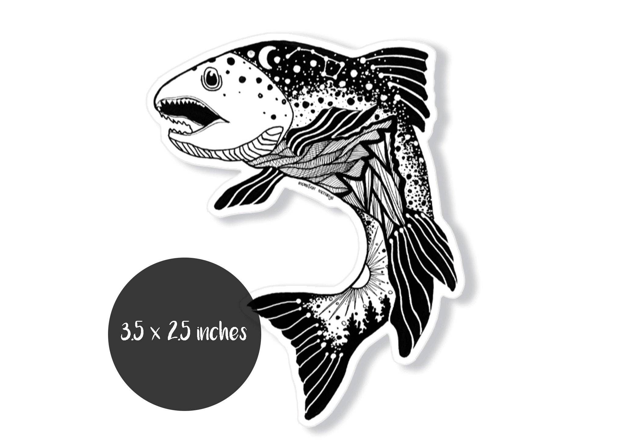 Salmon Art Sticker