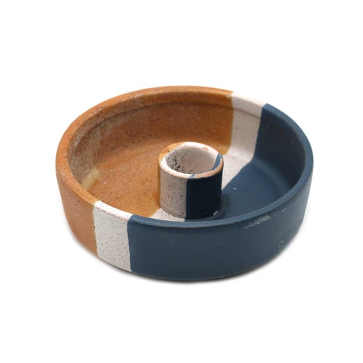 Ceramic Palo Santo Burner - Blue & Beige