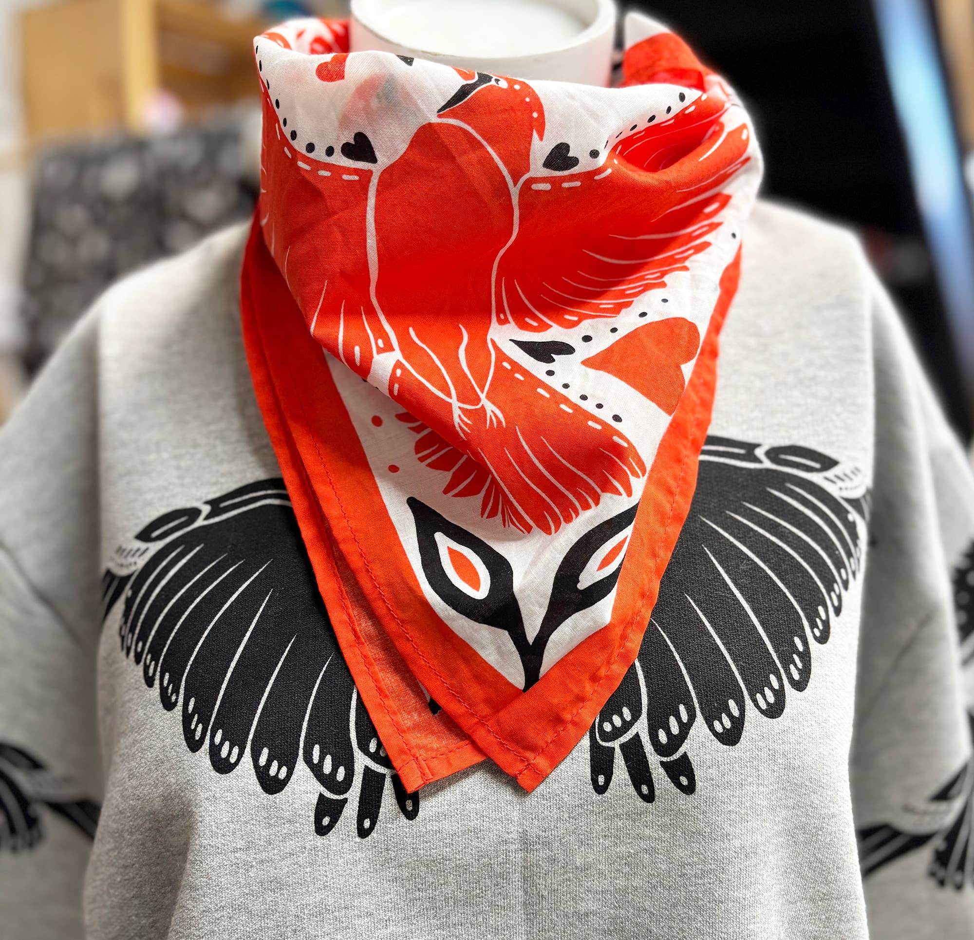 Cardinals and Tulips Bandana