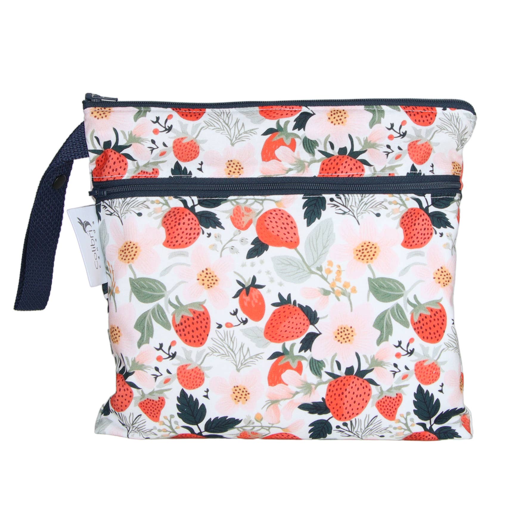 Small Double Duty Wet Bag Strawberry Patch