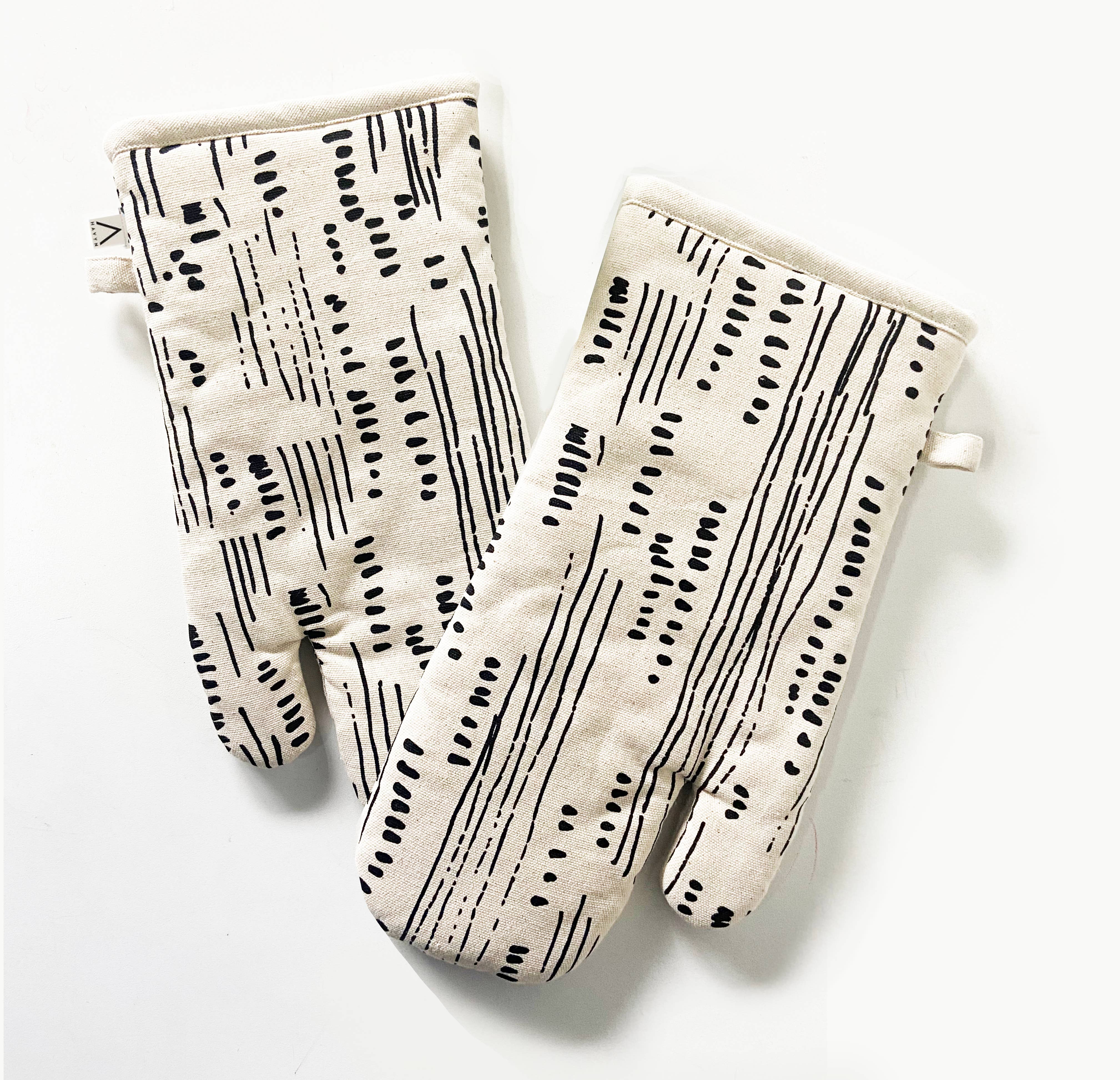 Cotton Oven Mitts Dots + Lines