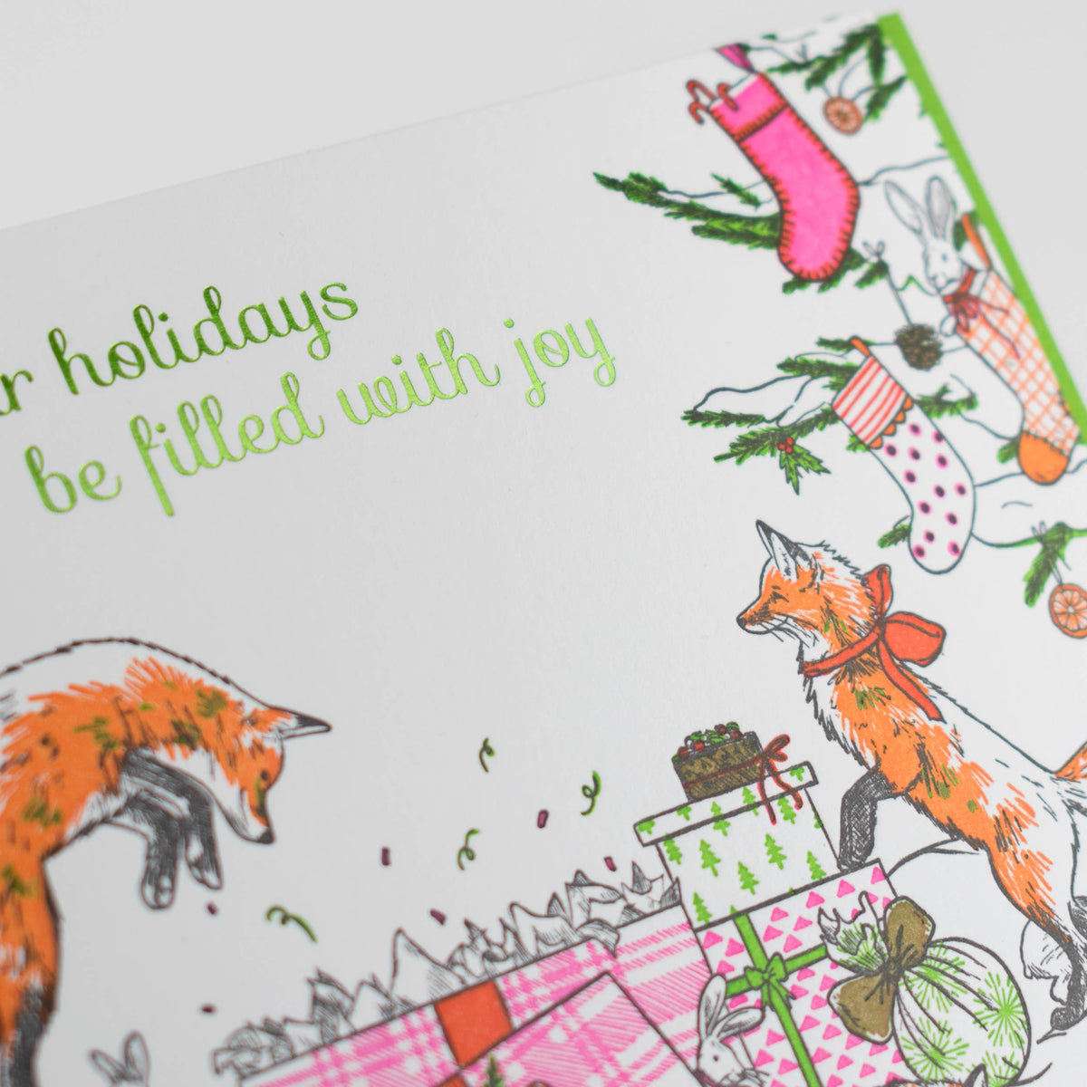 Foxes Christmas Morning Card