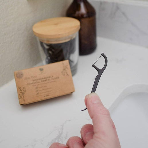 Charcoal Dental Floss Picks